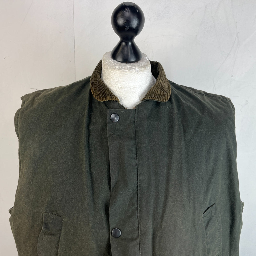 Elm Tree Men's Quilted Wax Gilet Body Warmer Jacket Dark Green size XL