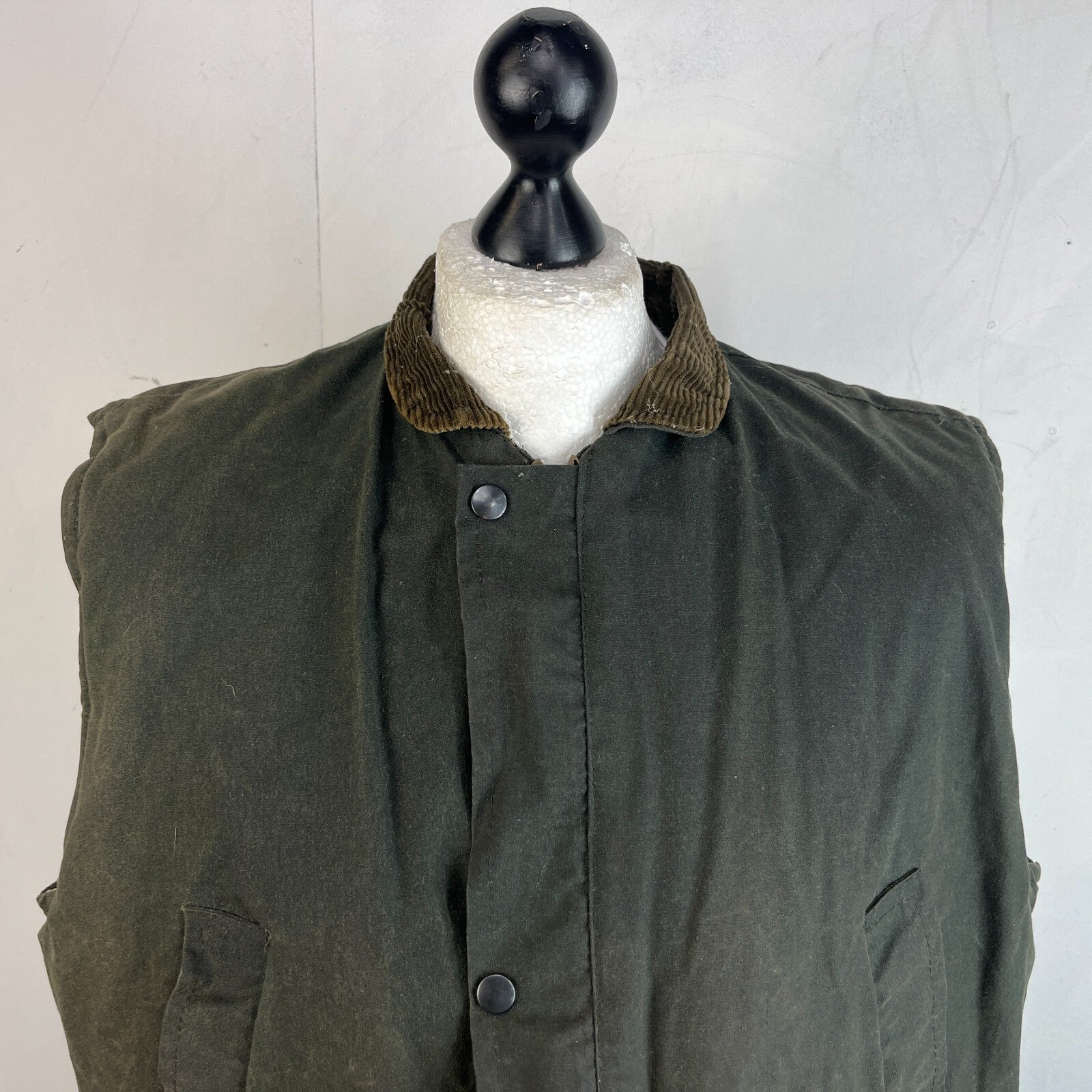 Elm Tree Men's Quilted Wax Gilet Body Warmer Jacket Dark Green size XL