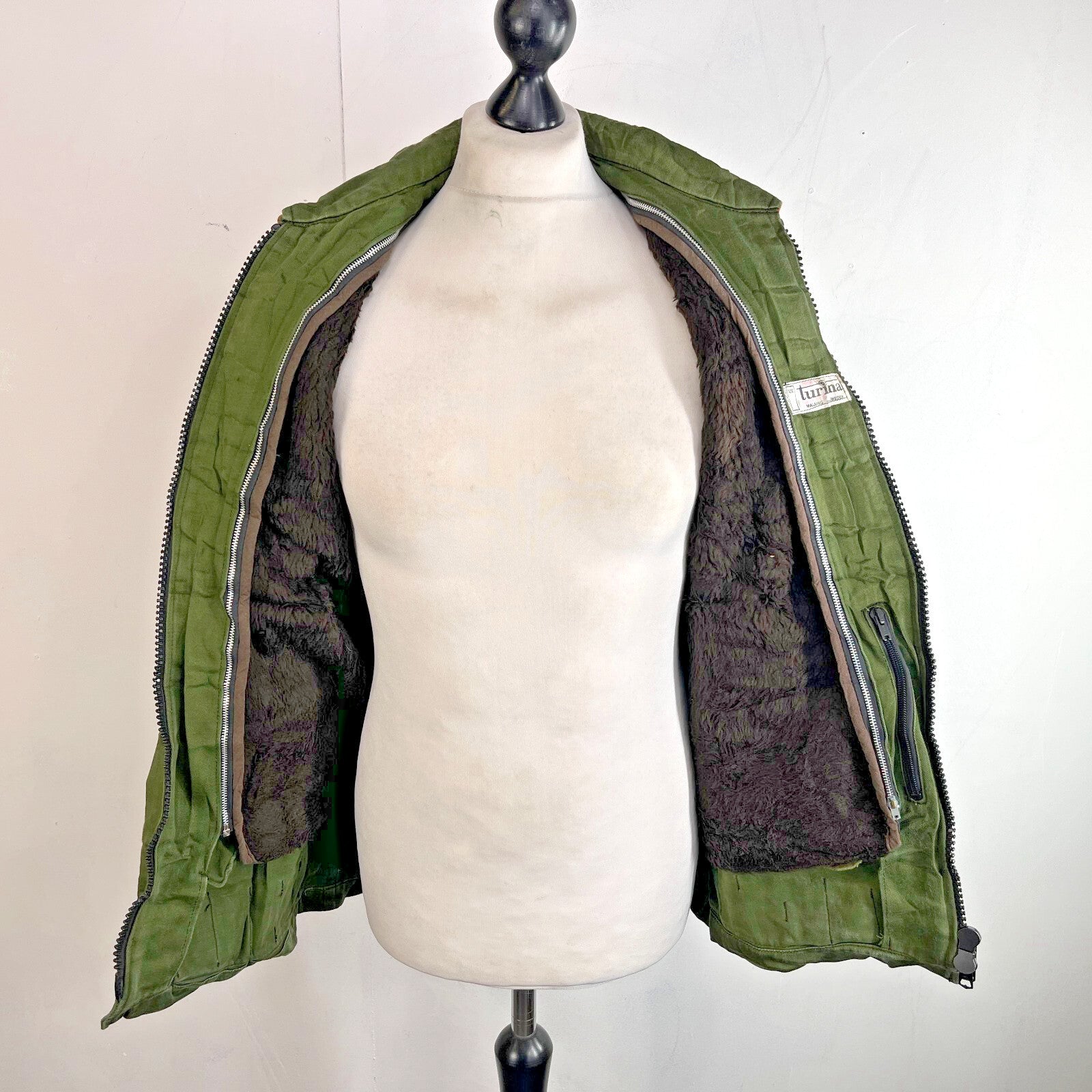 Vintage Turima Sweden Mens Hunting Jacket size Medium in Green inc Fleece Liner