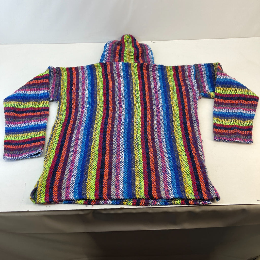Genuine Mexican Baja Hoodie Pullover Hippie Festival Multicoloured UK size M
