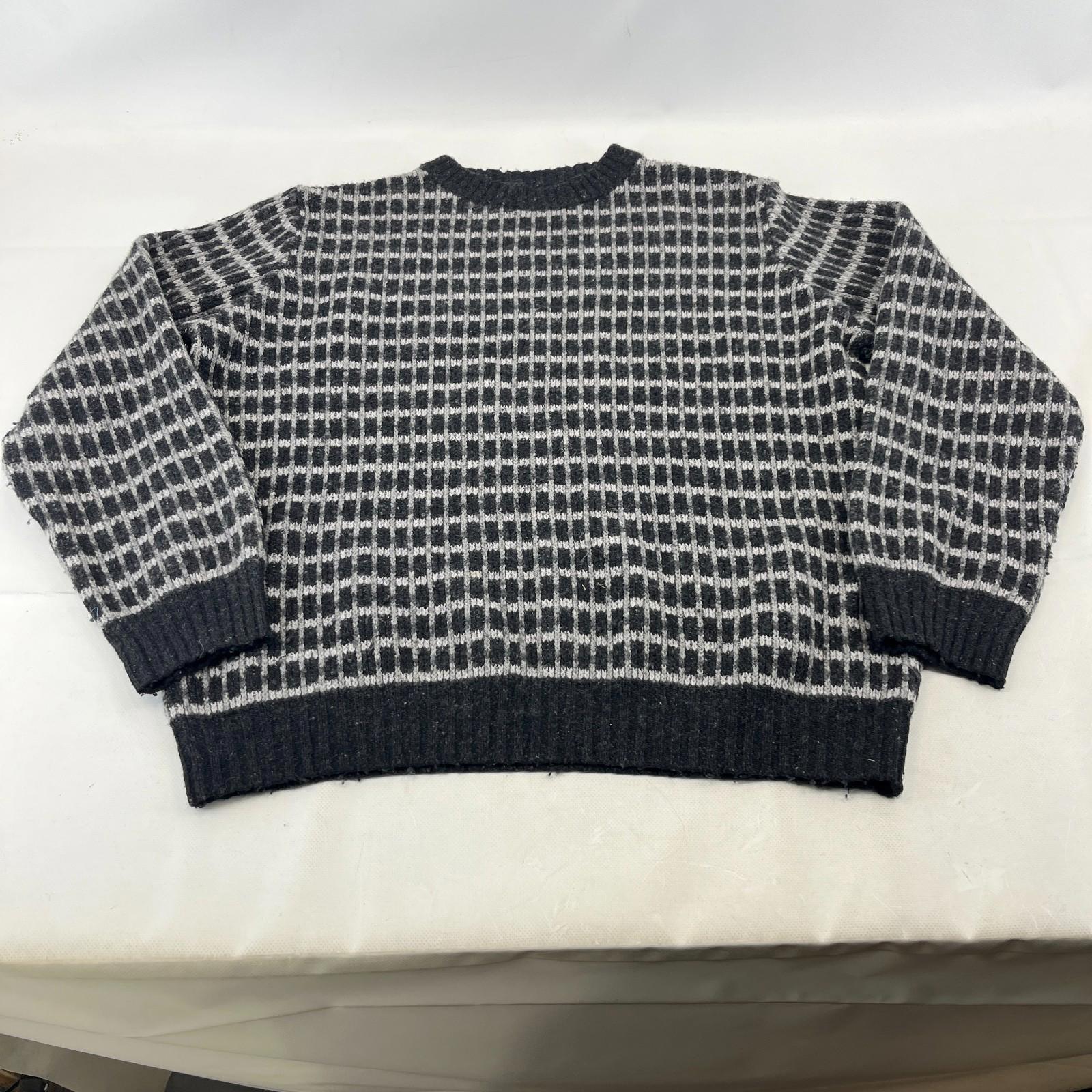 M&S Heritage Men's Jumper Sweater Chunky Knitwear size Large Black/White