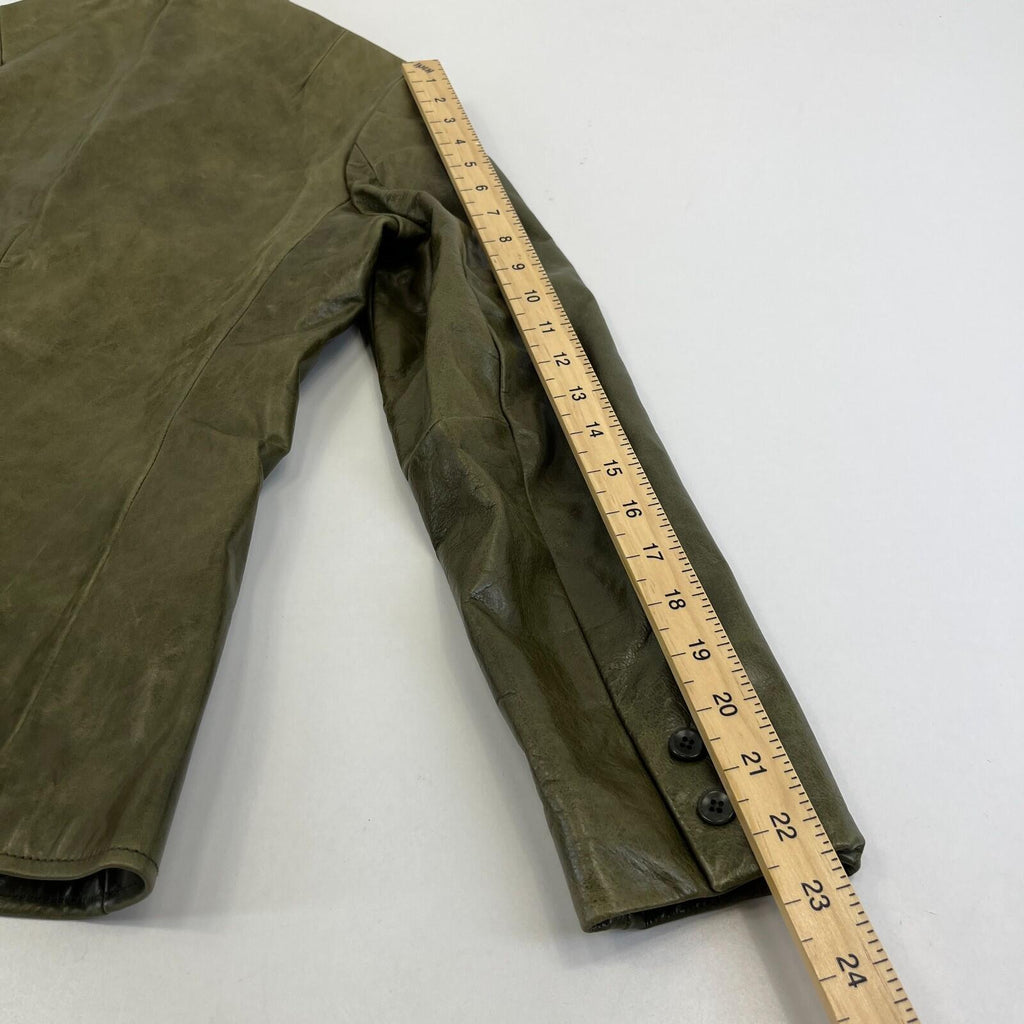 Gap Distressed Look Leather Jacket in Green size XS Women's Vintage