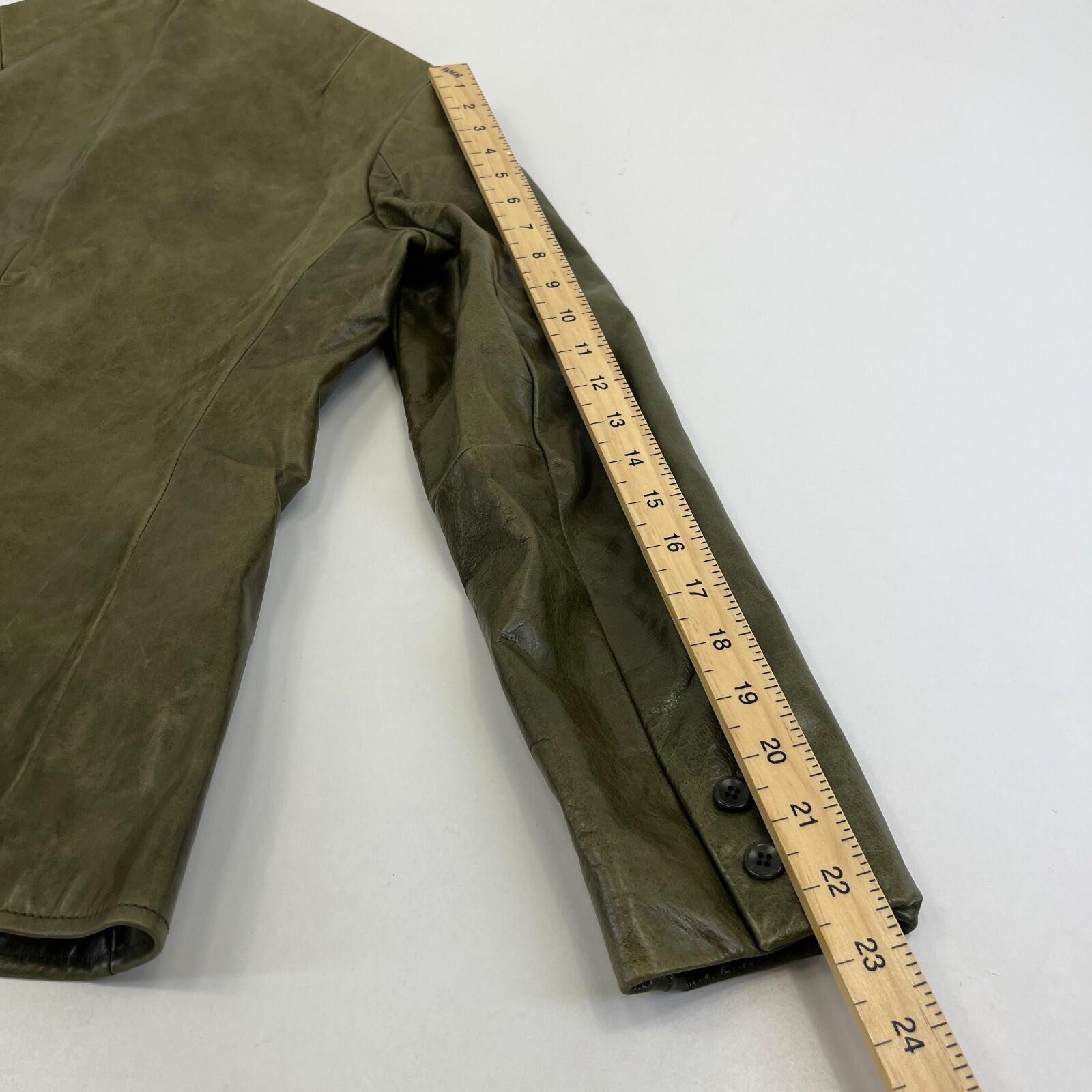 Gap Distressed Look Leather Jacket in Green size XS Women's Vintage