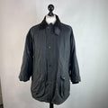 Mc Orvis Wax Jacket Mens size M Black Waxed Coat Made in the UK