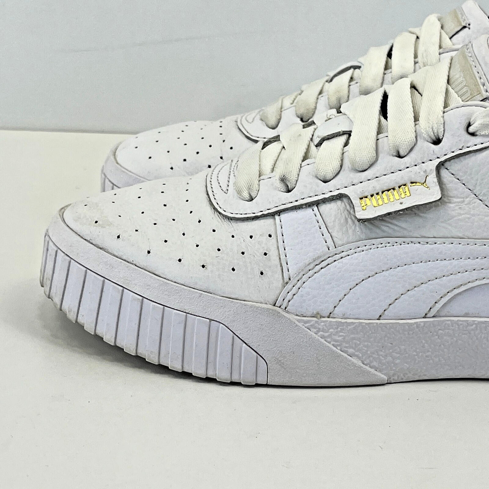 Puma Cali Chunky White Leather Trainers size UK 6  EU 39