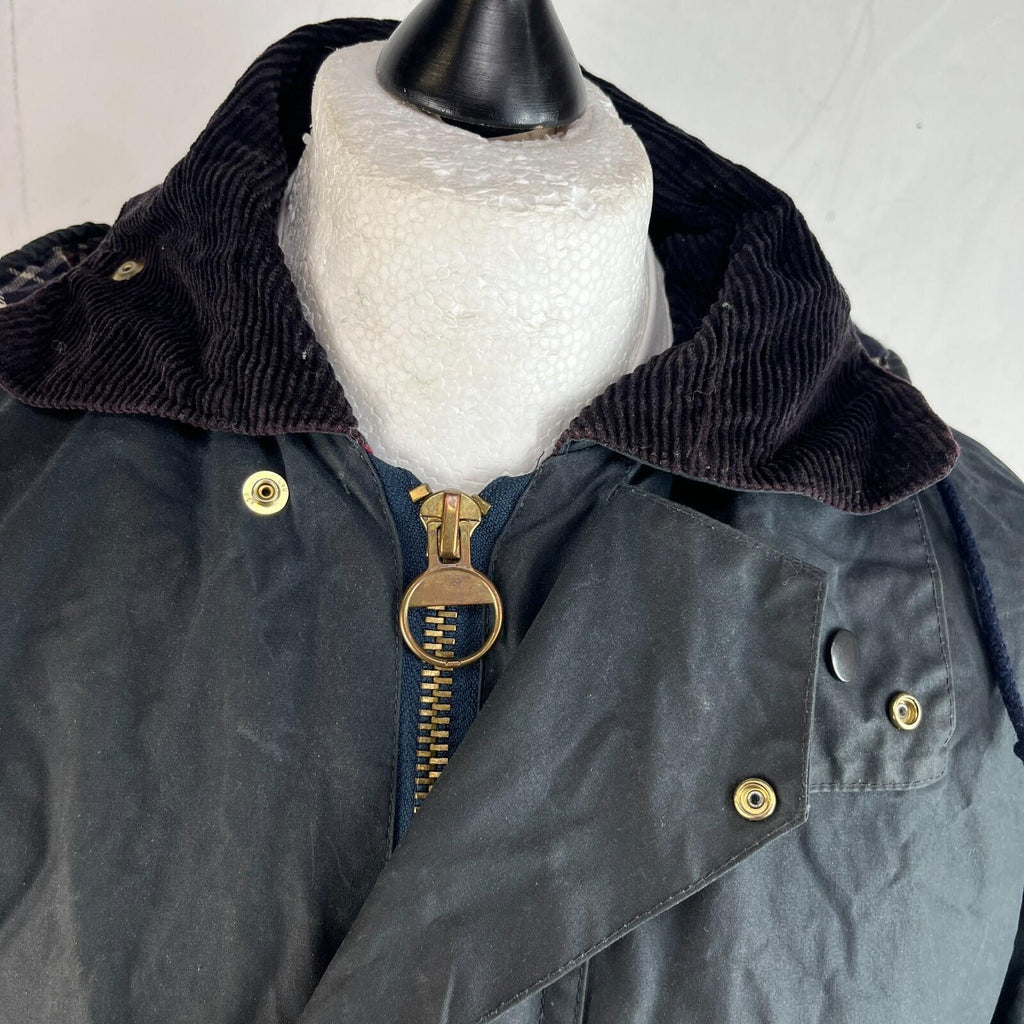 Miller & Simons Wax Jacket in Black with Removable Hood UK size S