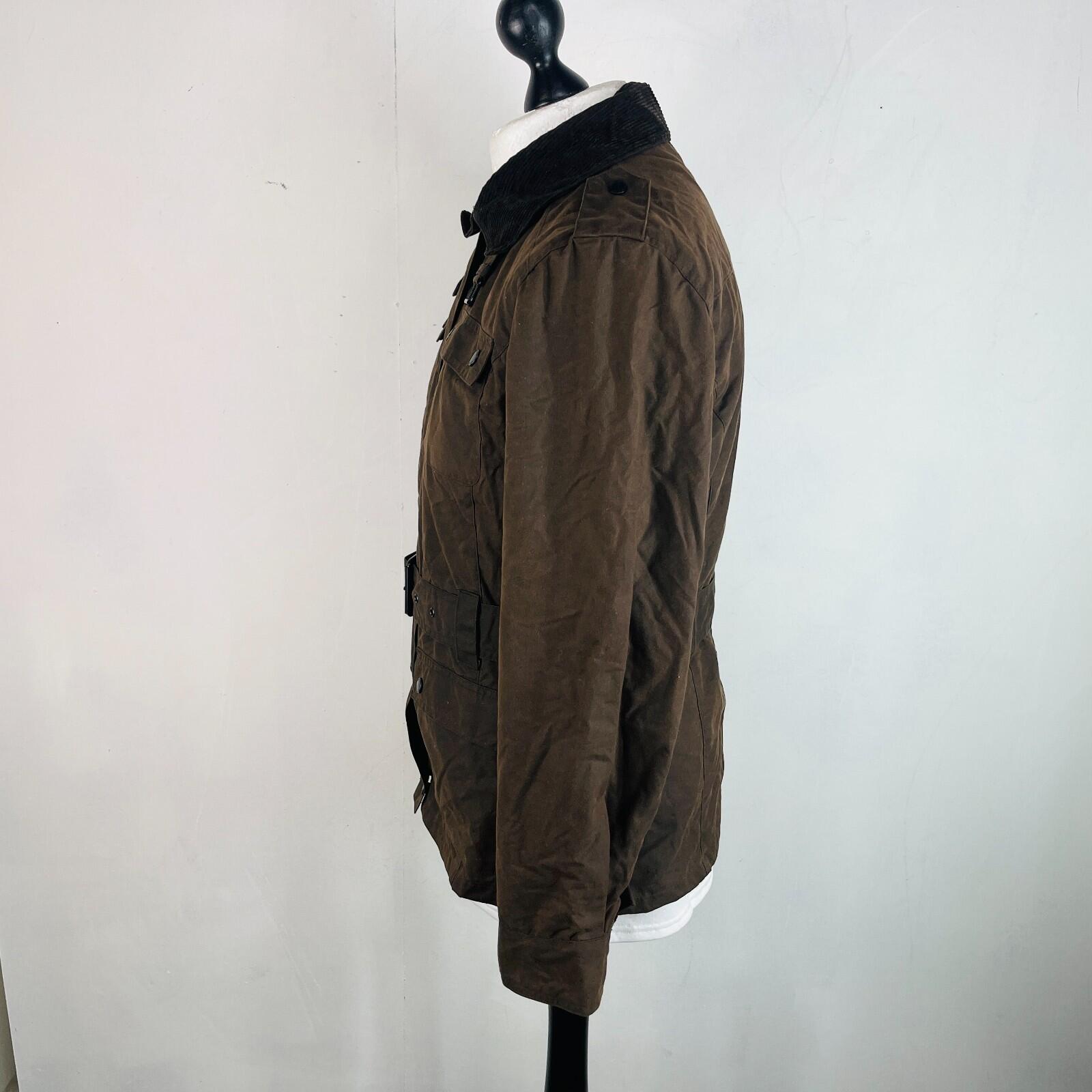 Crane Womens Waxed Cotton Jacket with Belt in Brown size Medium