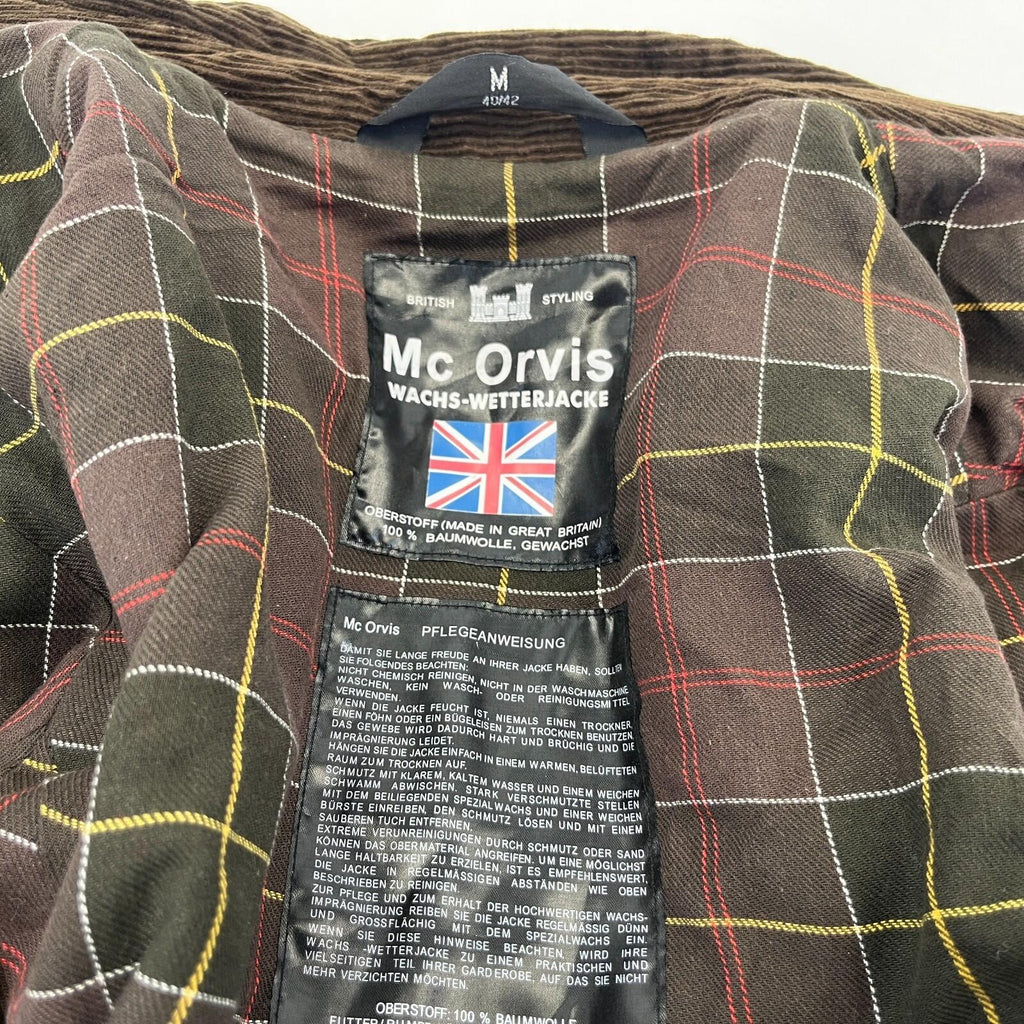 Mc Orvis Wax Jacket Womens size M Brown Waxed Coat with Belt Made in the UK