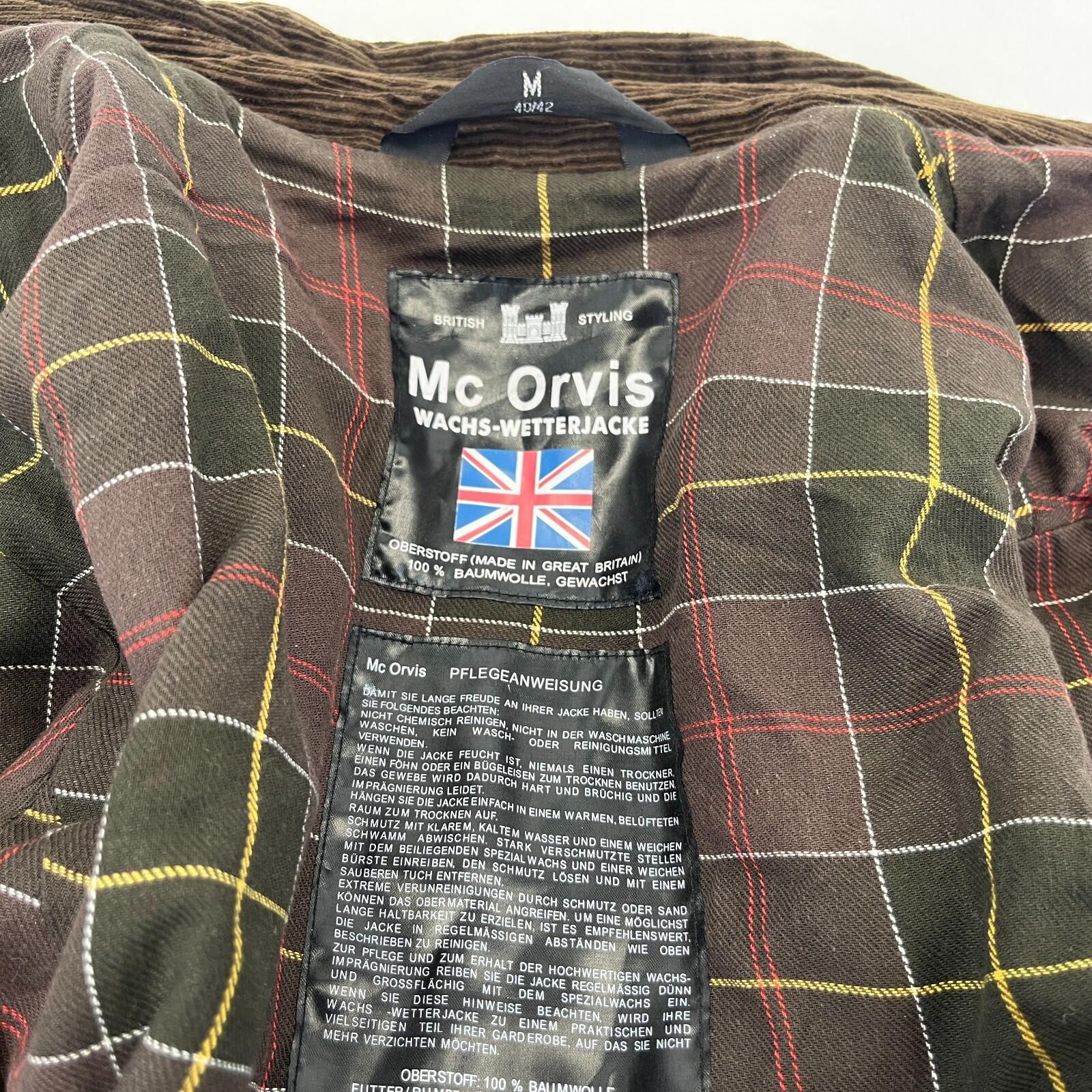 Mc Orvis Wax Jacket Womens size M Brown Waxed Coat with Belt Made in the UK