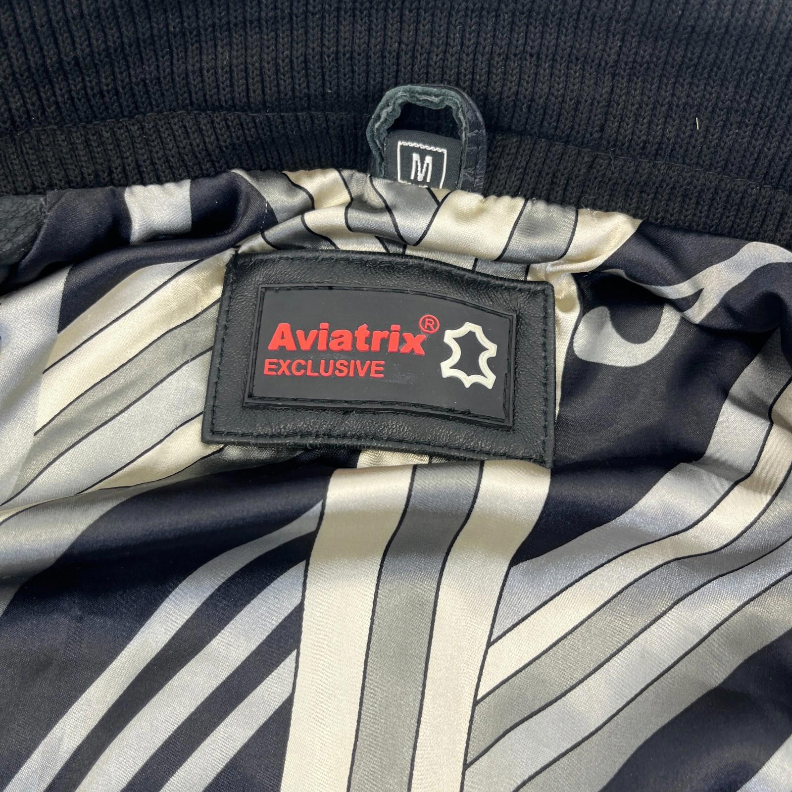 Aviatrix Women's Real Leather Biker Jacket in Black size M