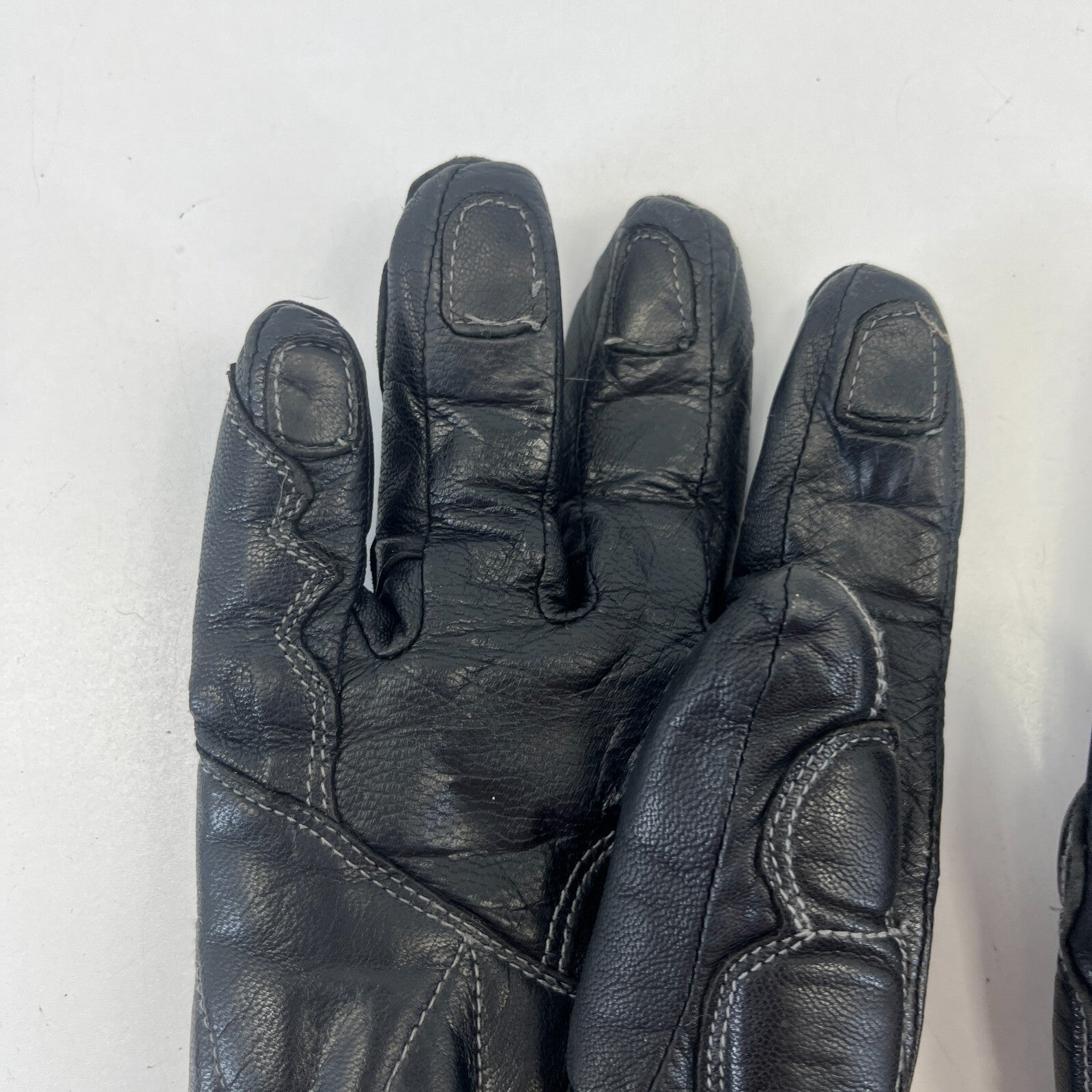 Richa Leather Motorcycle Motorbike Gloves with Hard Armour Black size M