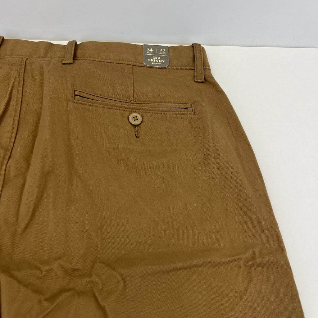 J Crew 250 Skinny Fit Stretch Chino Trousers in Brown W34" L32" New with Tags