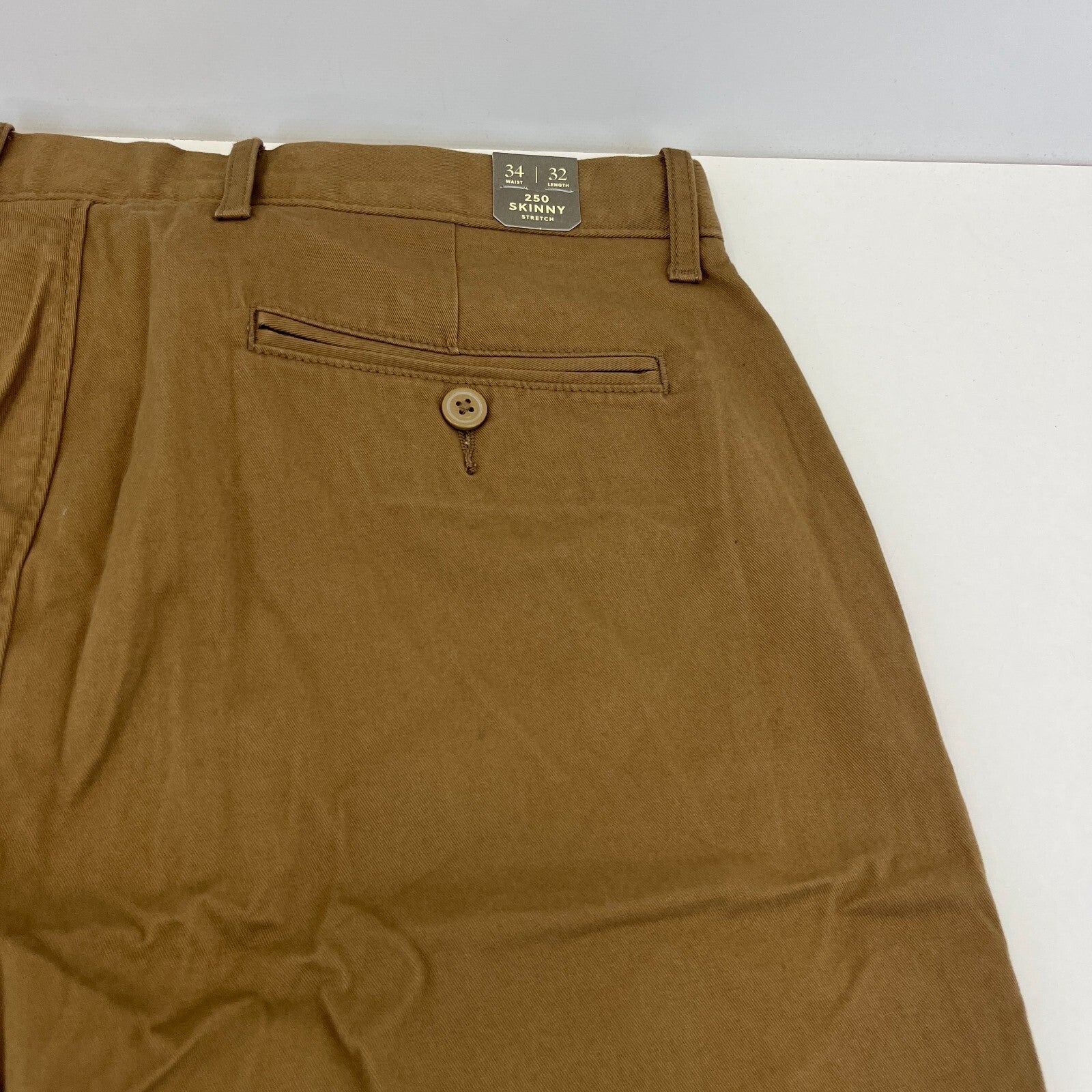 J Crew 250 Skinny Fit Stretch Chino Trousers in Brown W34" L32" New with Tags