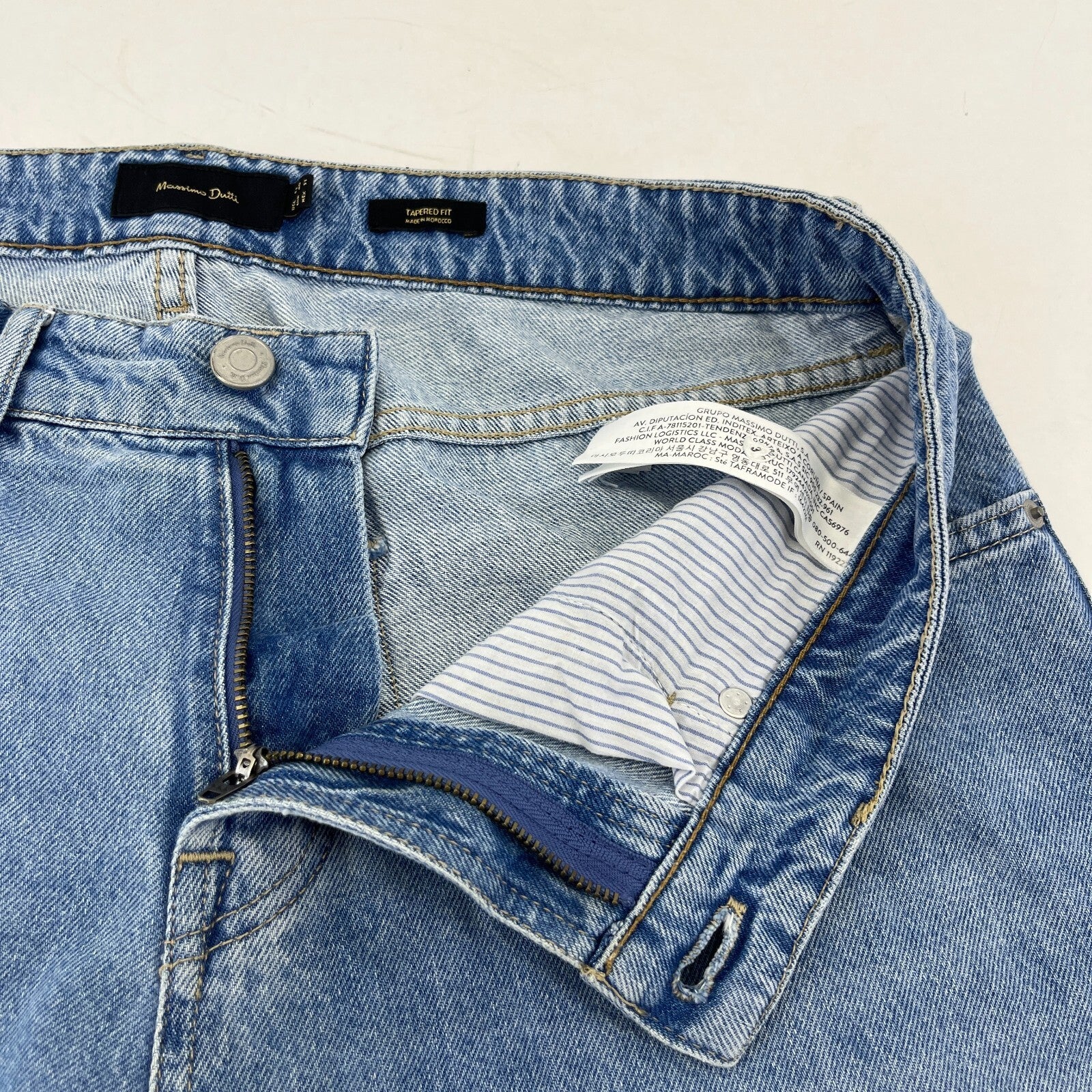 Massimo Dutti Men’s Jeans Mid Blue Denim Straight Leg 5-Pocket W36" L30"