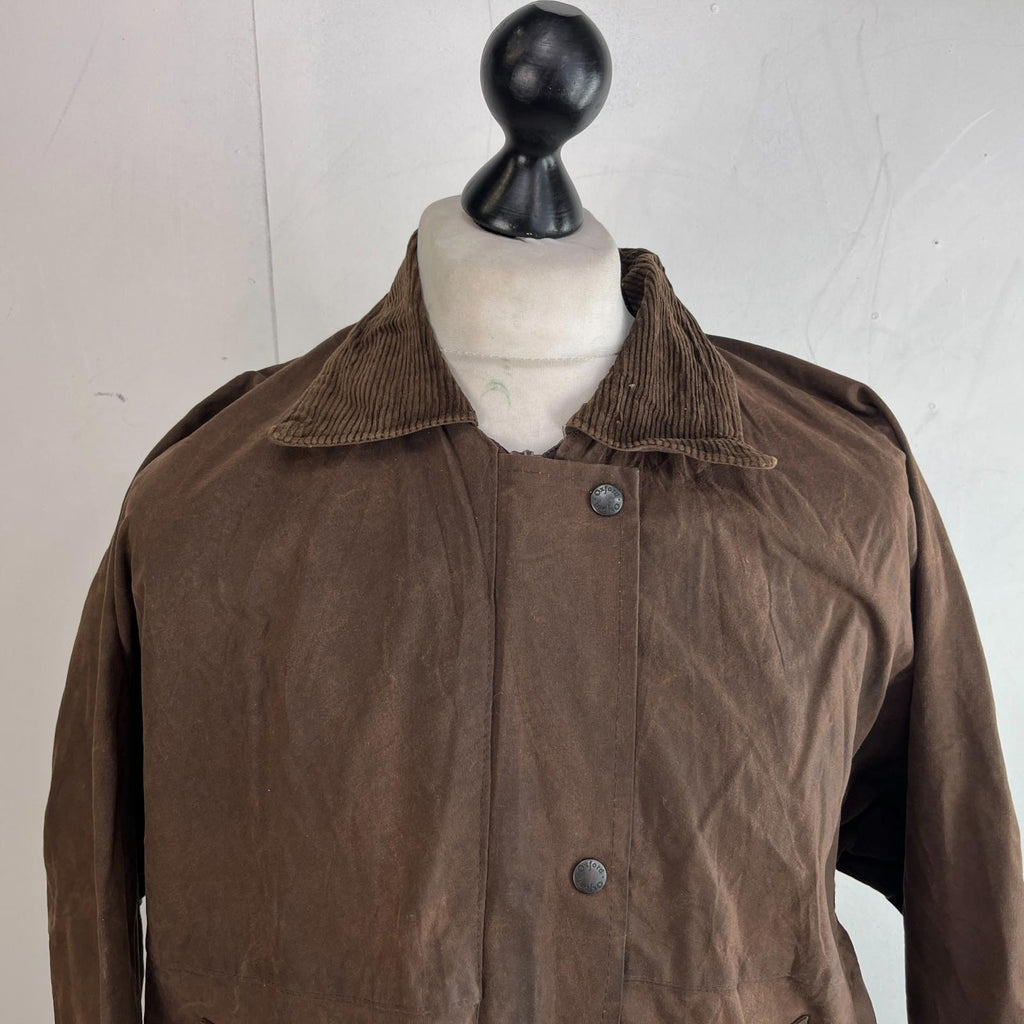 Oxford Blue Outdoor Wax Jacket Chocolate Brown UK Women's size Small