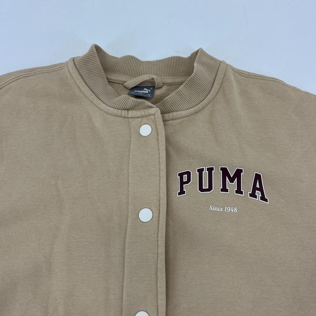 Puma Varsity Track Jacket UK Men's size XS in Beige & Cream