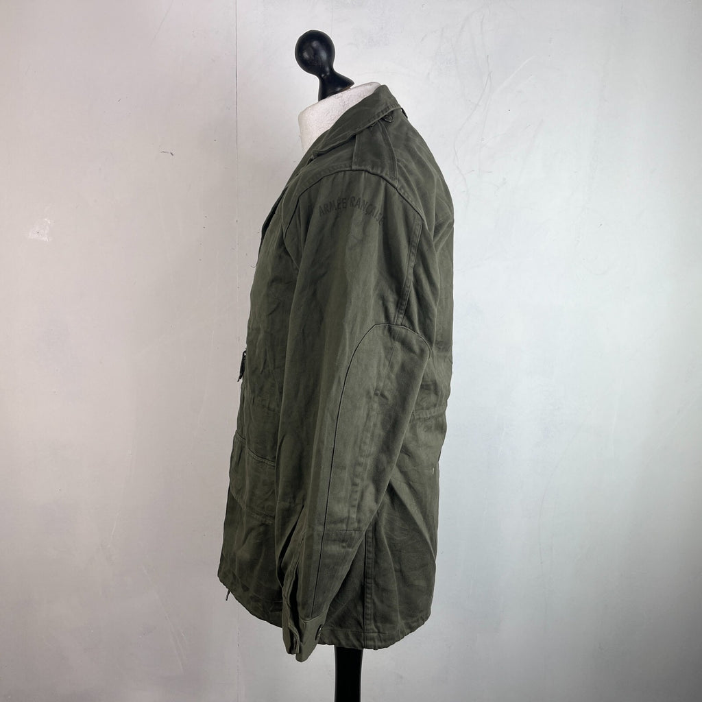 Vintage 1983 Socovet French Army Jacket Fatigue Smock Olive Green size 92C (M)