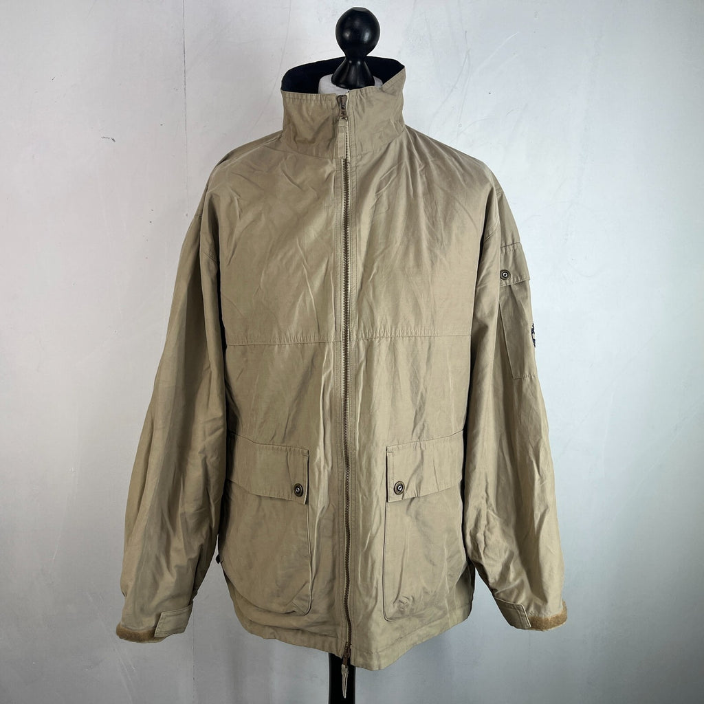 Timberland Men's Weathergear Windbreaker Coat size US M UK L Loose Fit Beige
