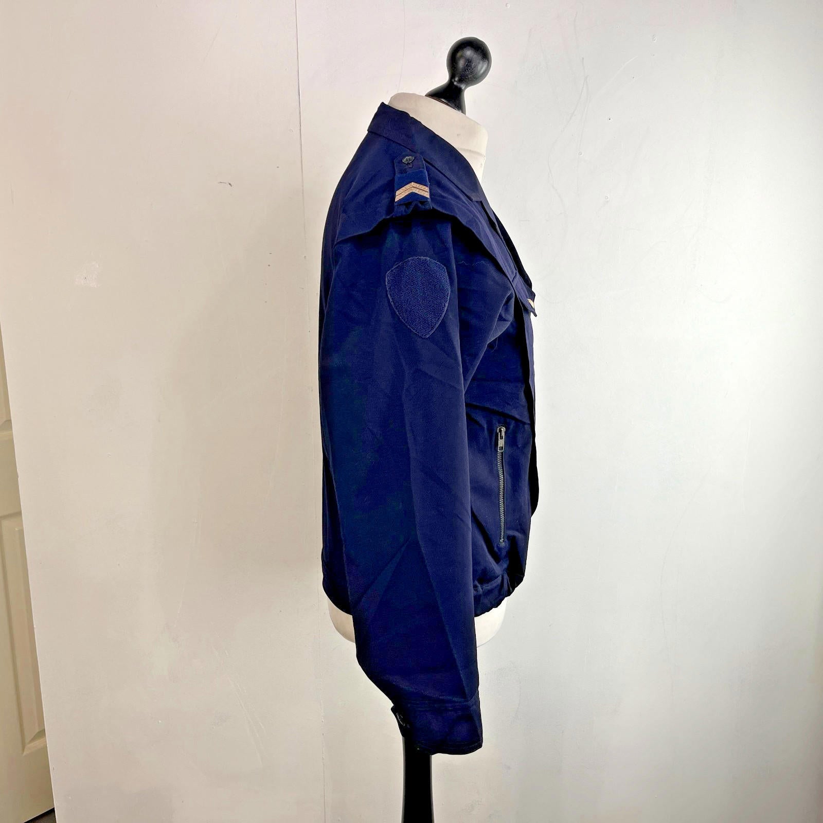 Vintage French Military Dress Uniform Bomber Jacket Navy Blue size T96/100M