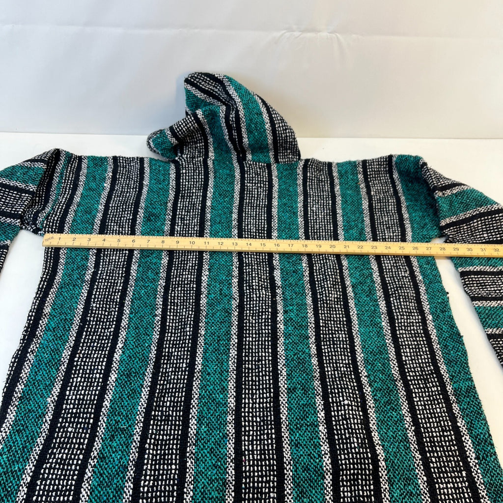 Vel Mex Genuine Mexican Baja Hoodie Pullover Hippie Boho Festival Green size 2XL