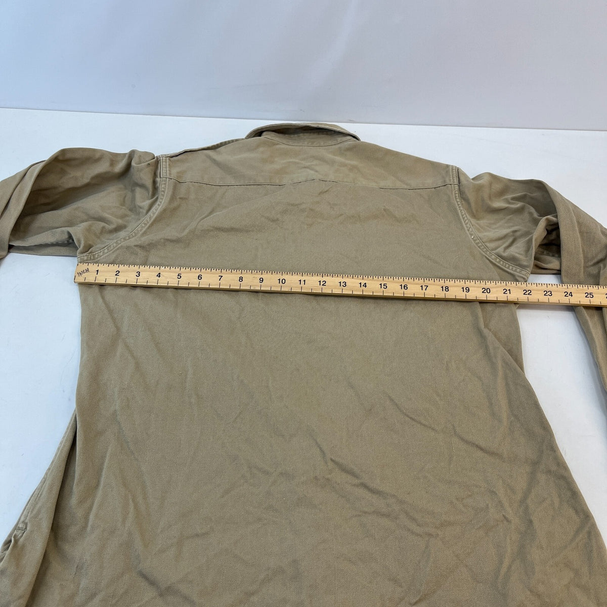 Vintage Poplin US Marines USMC Twill Workwear Shirt Long Sleeve Military size L