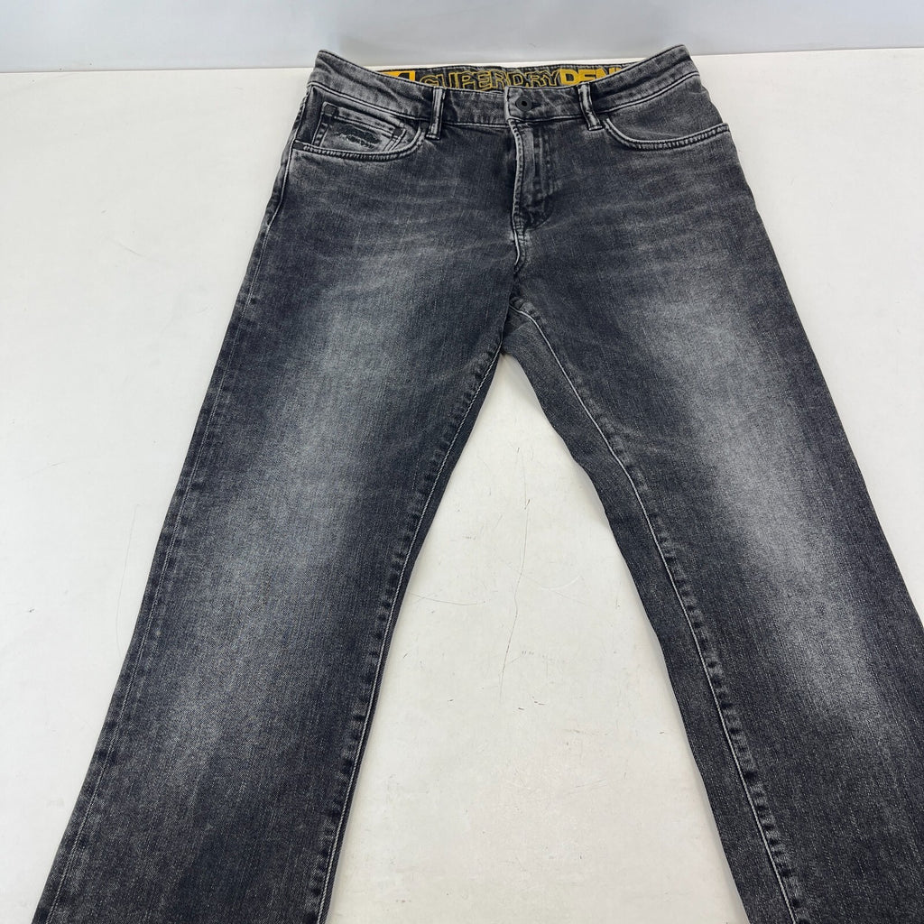 Mens SuperDry 04 Daman Straight Stretch Black Jeans W31" L31"
