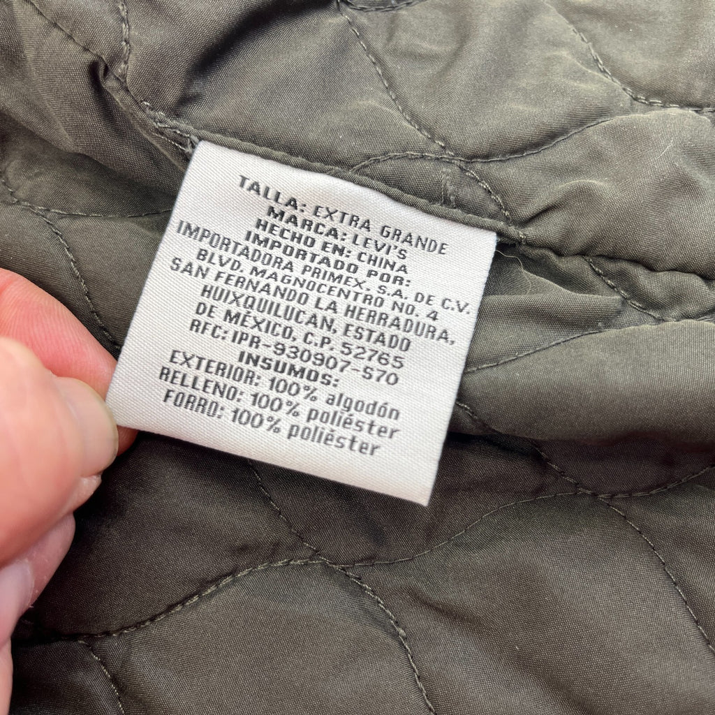 Levi's Vintage Quilted Cotton Khaki Bomber Trucker Jacket Mens size XL