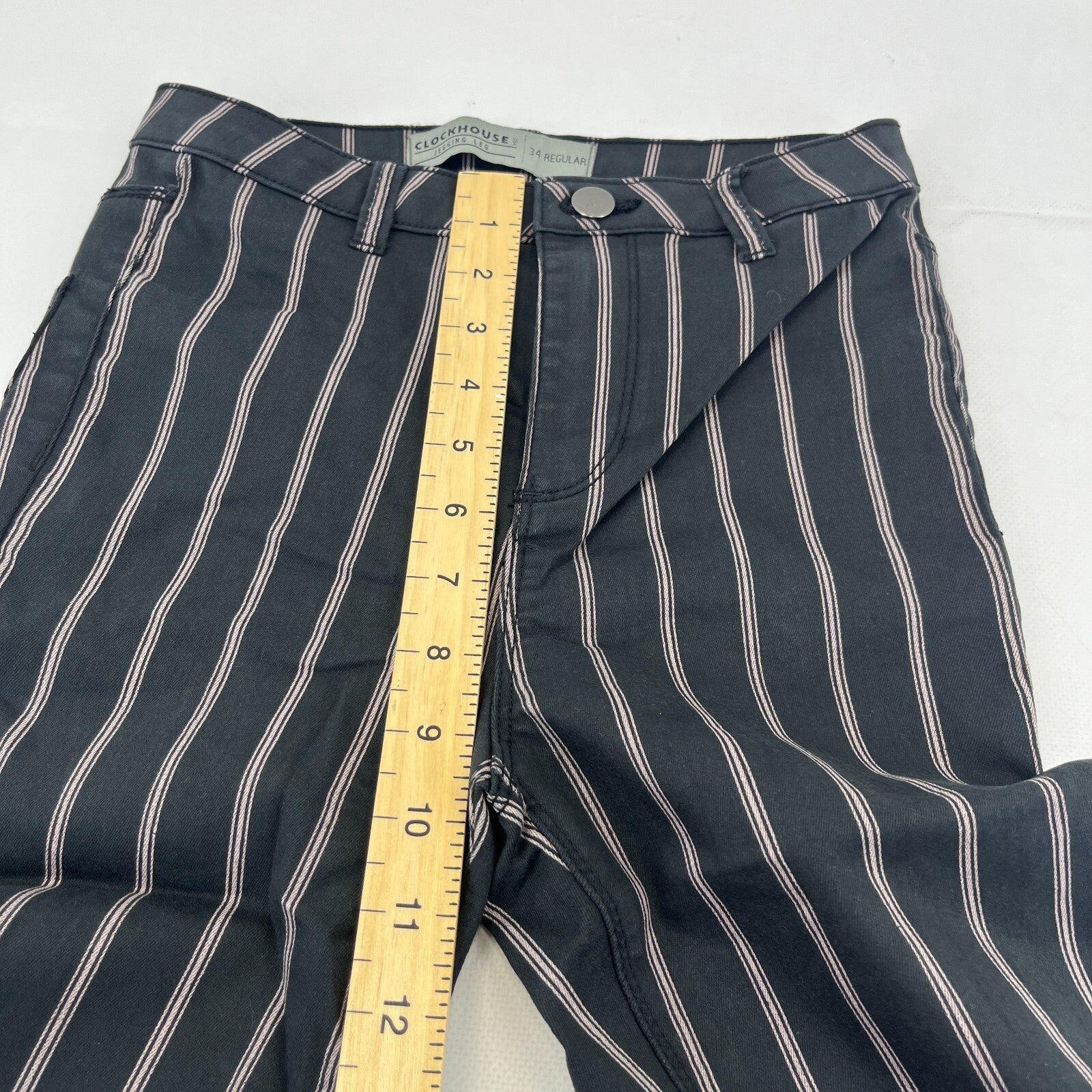 C&A Clockhouse Womens Black Striped Jeans Jegging Leg Skinny size 34R - W24" L29" NWOT