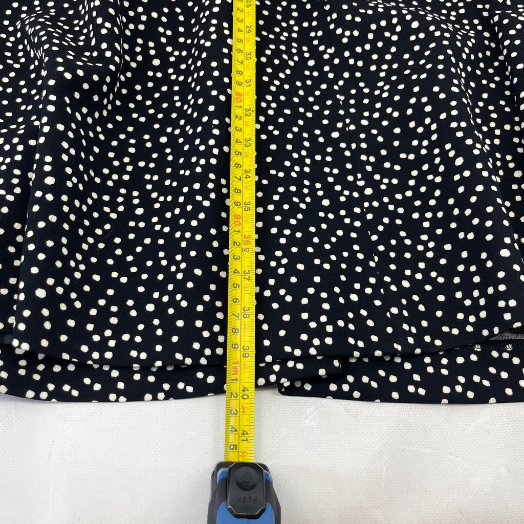 Hobbs Short Sleeve Midi Dress in Black Polka Dot UK size 16