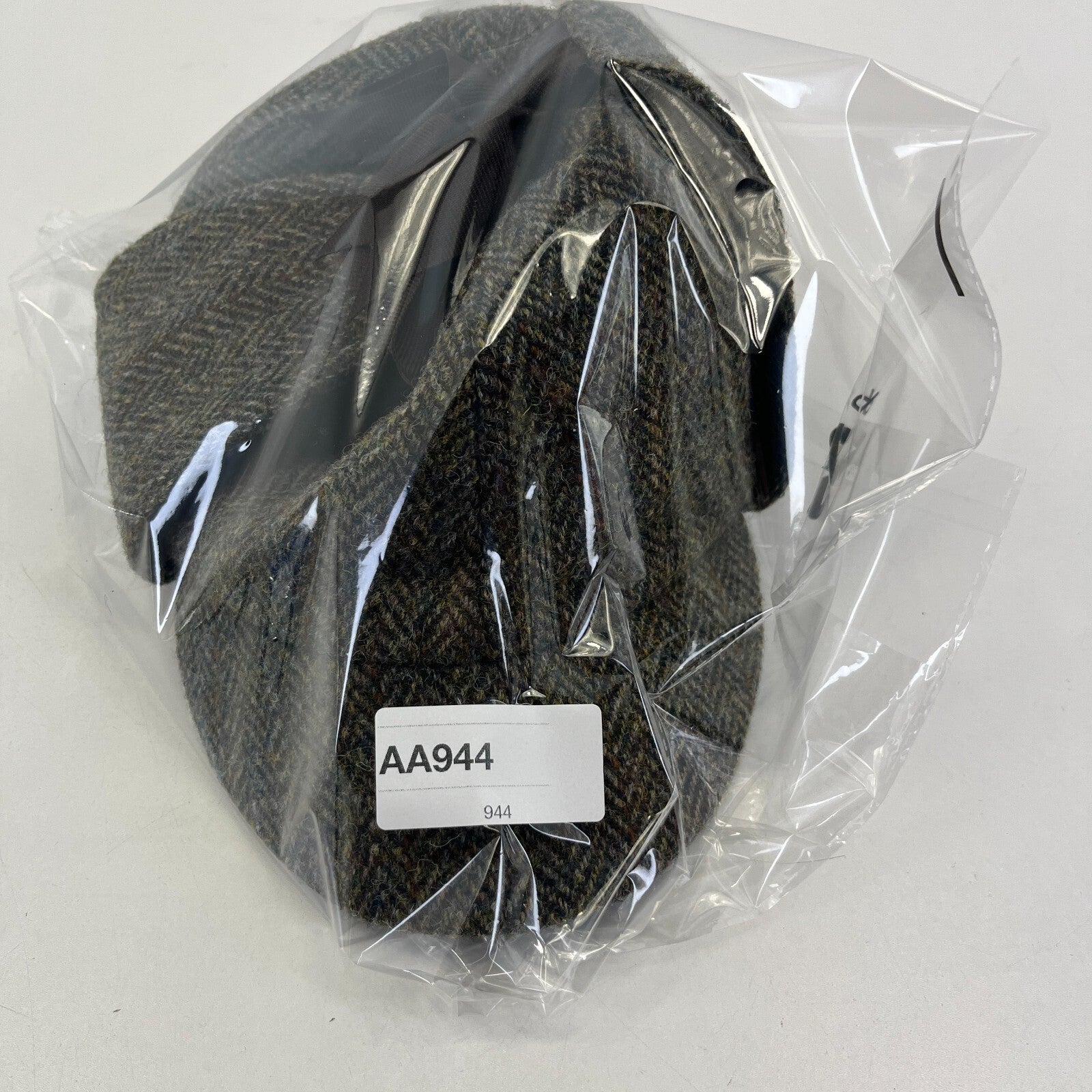 Harris Tweed Deerstalker Hat Cap Brown Herringbone size S/M Sherlock Holmes