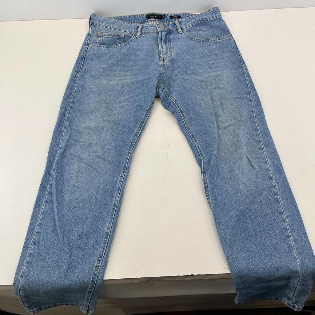 Massimo Dutti Men’s Jeans Mid Blue Denim Straight Leg 5-Pocket W36" L30"