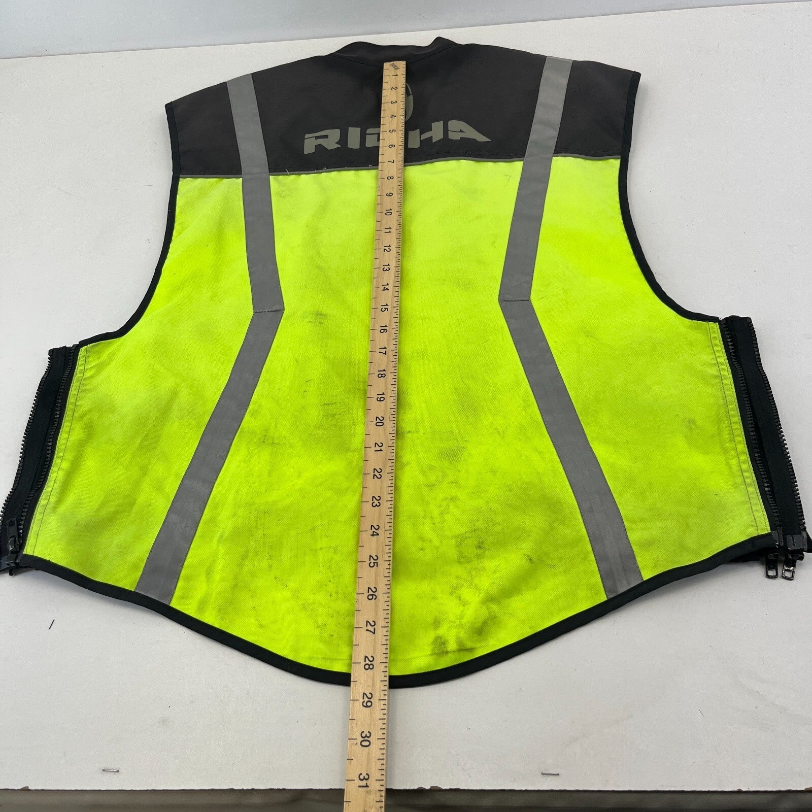 Richa Sleeveless Safety Motorcycle Jacket Motorbike Vest Hi-Vis Yellow XL-3XL