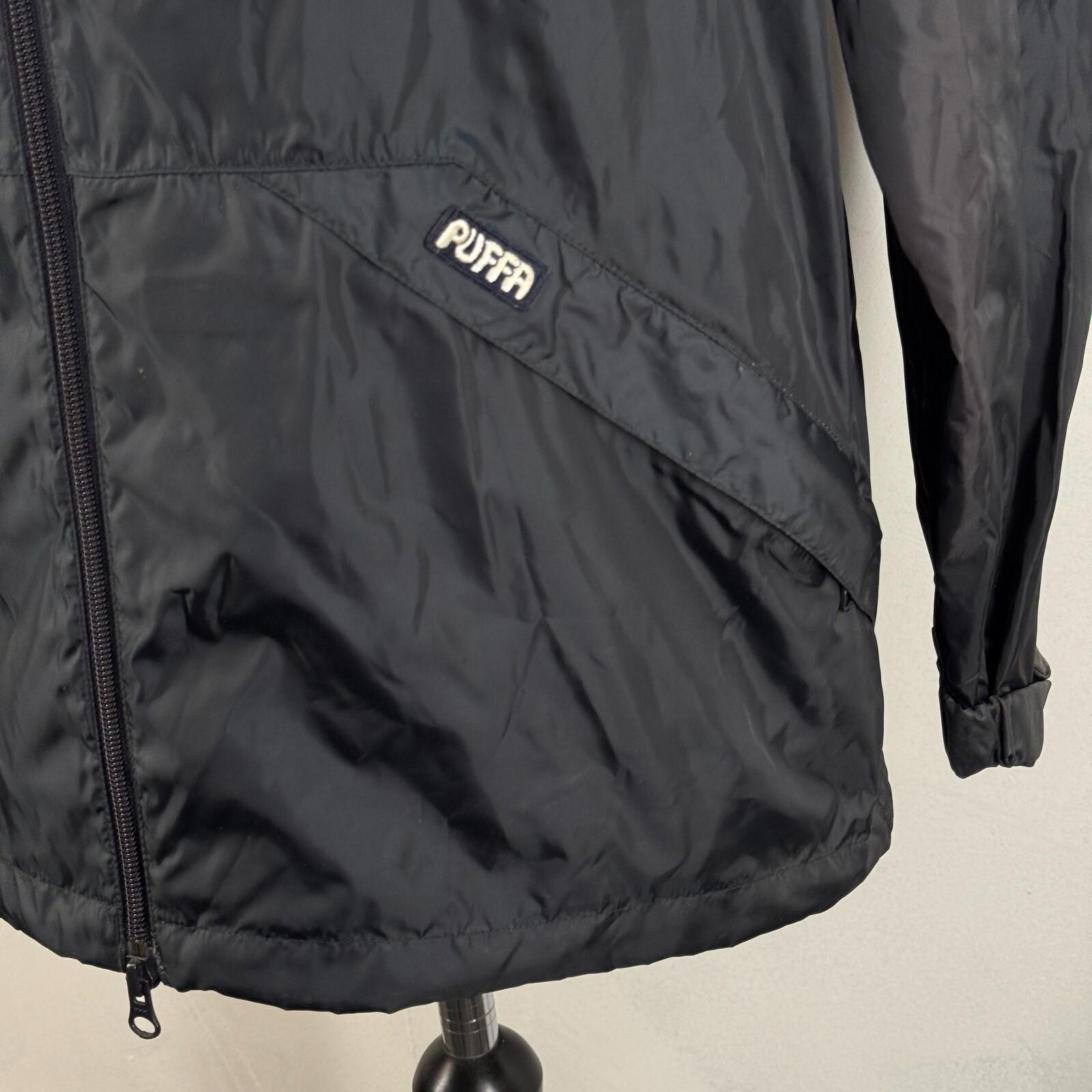 Original Puffa Pack-Away Jacket Pack-a-Mac with Stow-Hood Black size Medium
