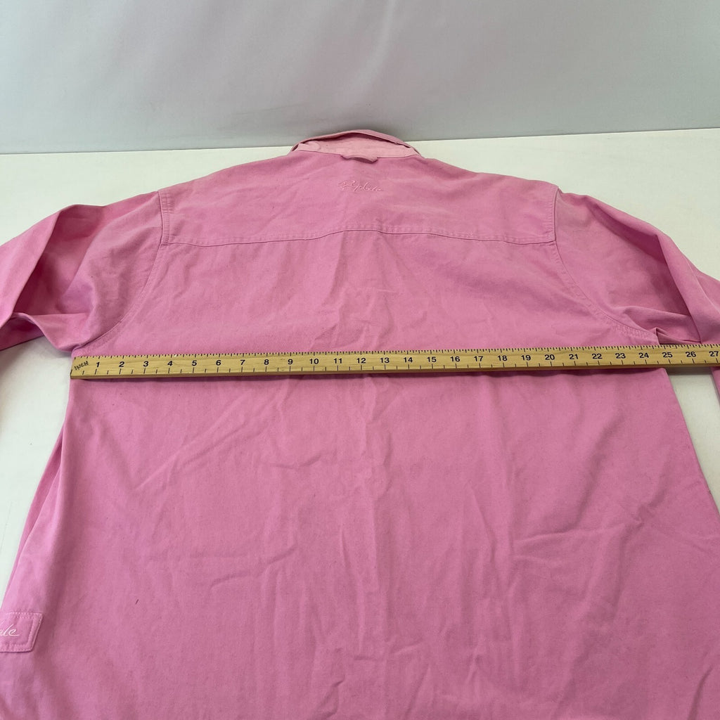 Rydale Men’s Heavy Cotton Pullover Shirt Long Sleeve in Pink size XL