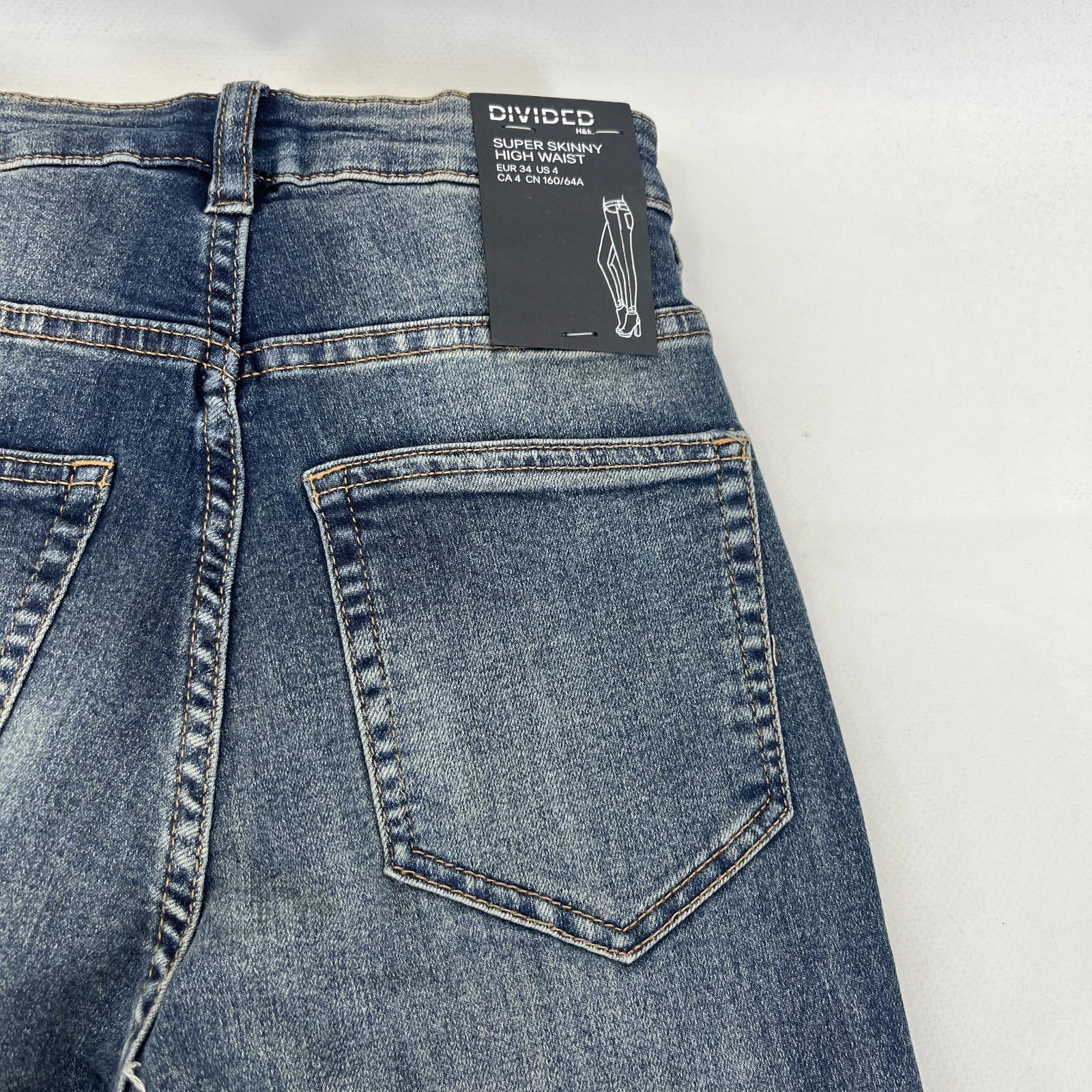 C&A Divided Mid Blue Super Skinny Jeans Women's UK size 6R - NWOT
