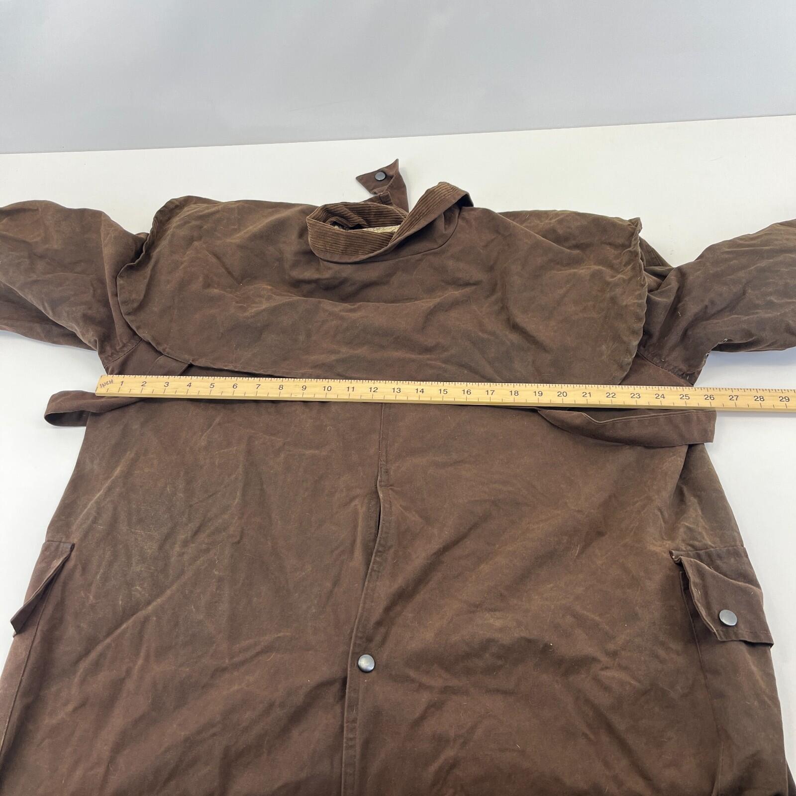 Life Line Cotton Wax Stockmans Riding Coat Jacket in Brown size Large