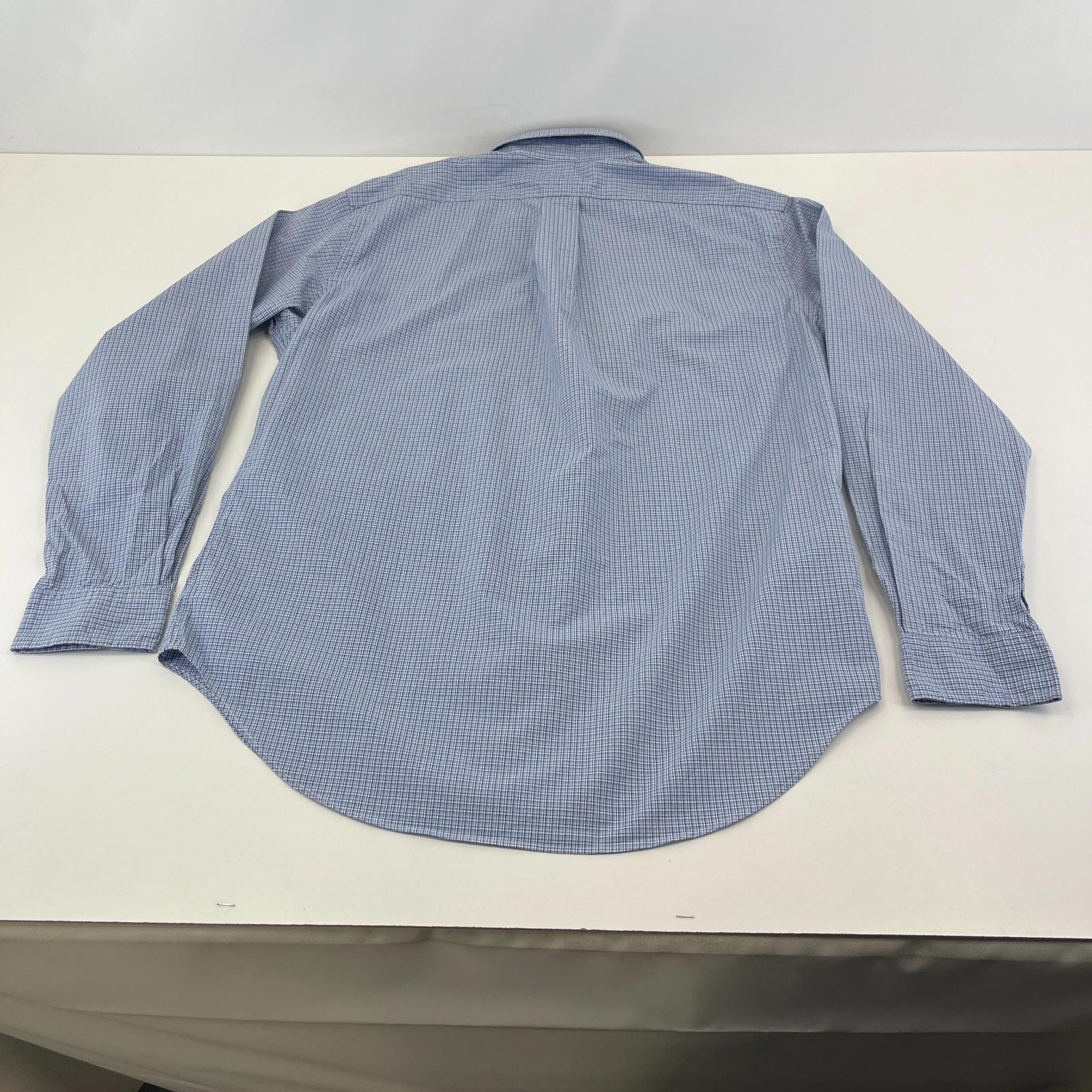 Ralph Lauren Shirt Mens size M Blue Check Cotton Button Up RL Pony