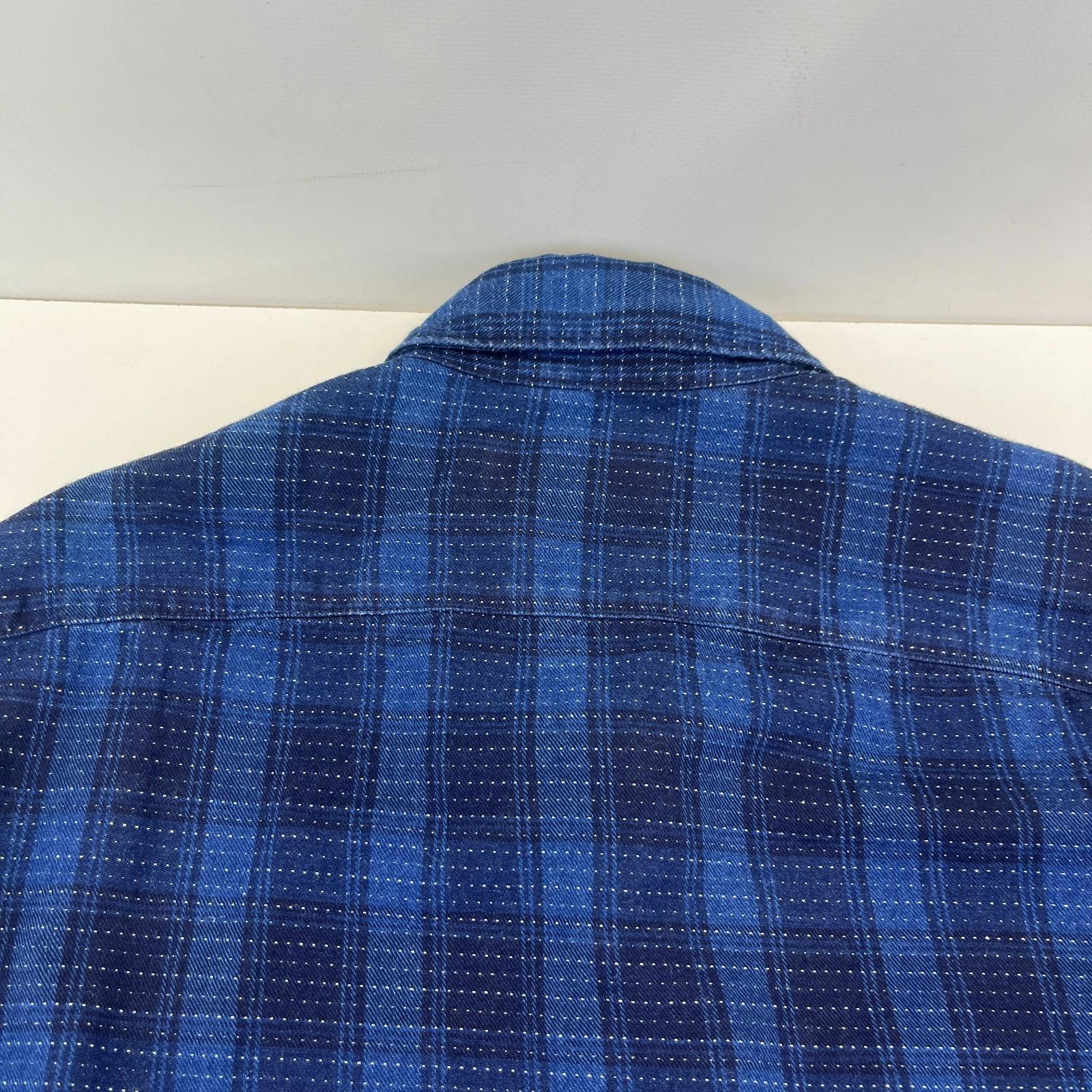 Barbour Men's Blue Check Flannel Shirt Button Up Long Sleeve - UK size M