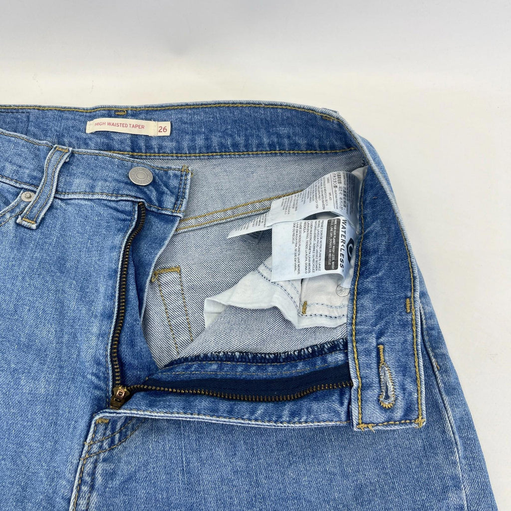 Levi's High Waisted Taper Jeans W26" L27" Levi Strauss Blue Denim