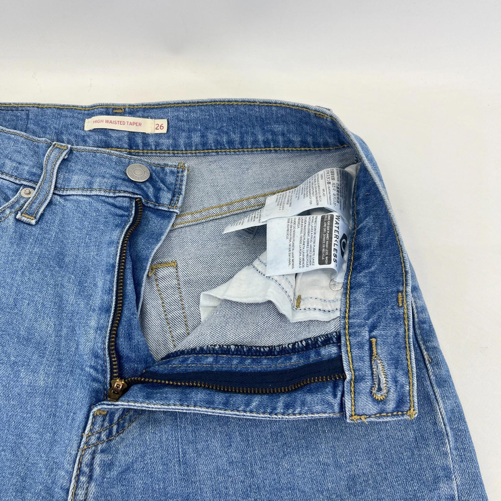 Levi's High Waisted Taper Jeans W26" L27" Levi Strauss Blue Denim