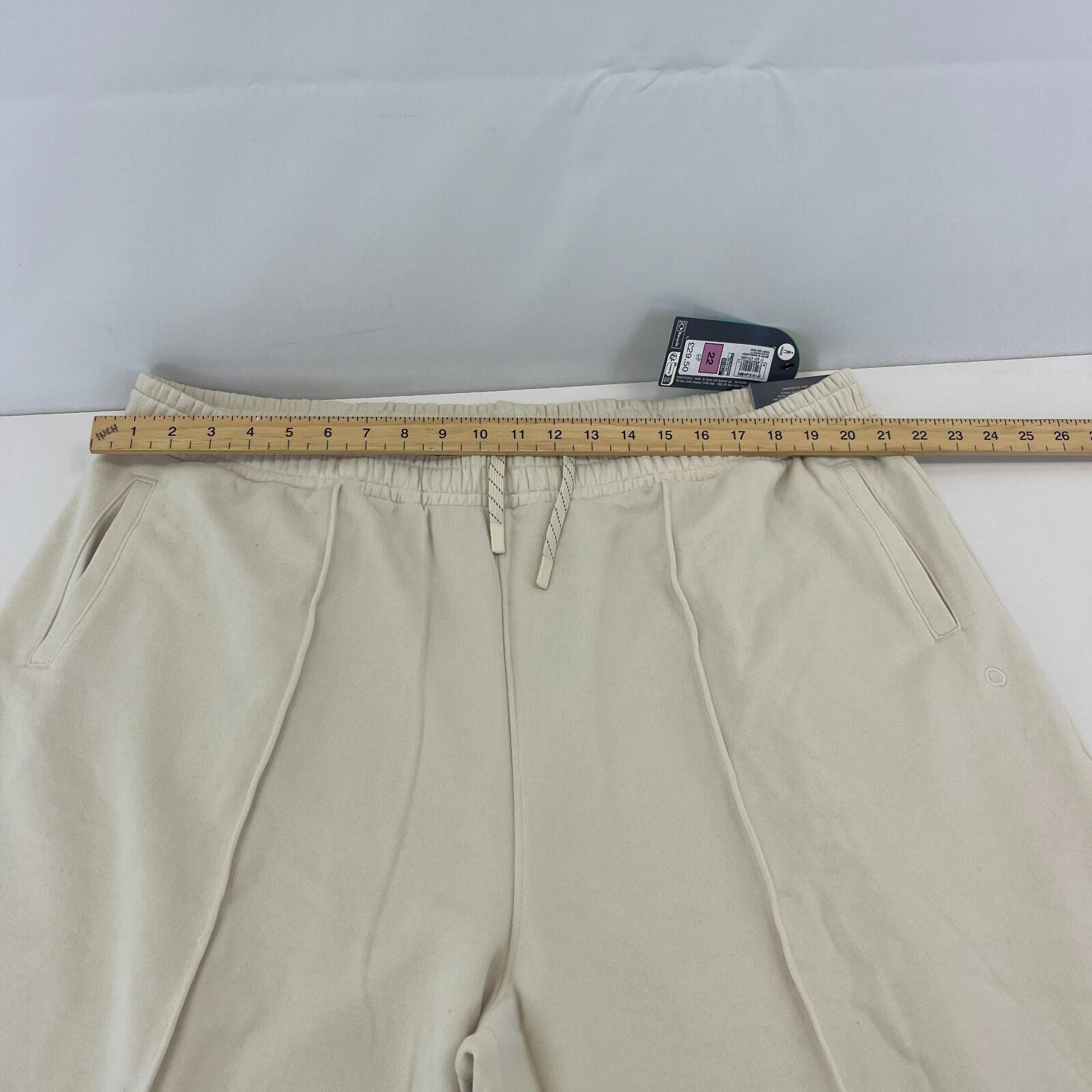 M&S Ladies Goodmove Parachute Joggers Cuffed Trousers Pants Cream UK size 22 New