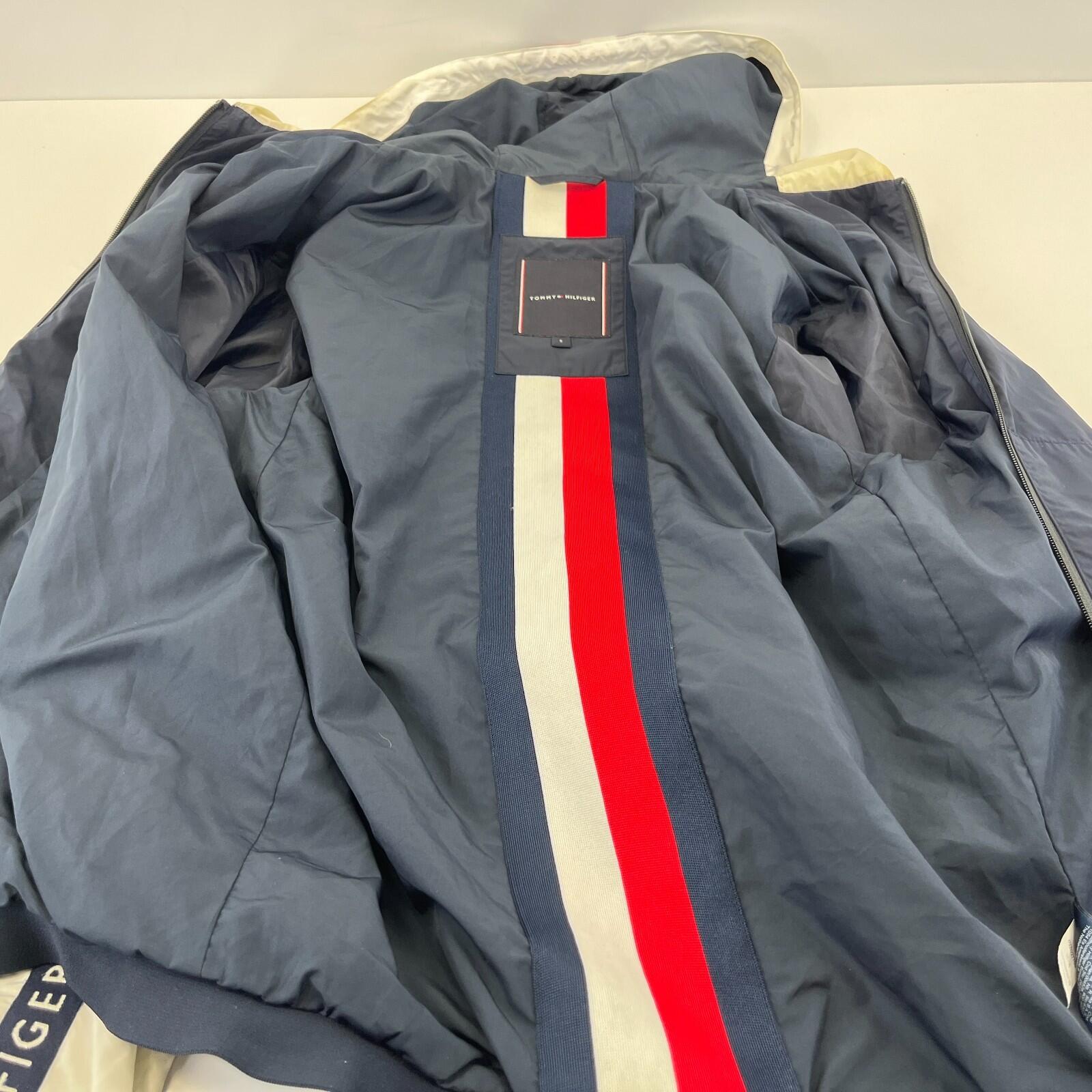 Tommy Hilfiger Waterproof Windproof Hooded Jacket Windbreaker size S Black/White