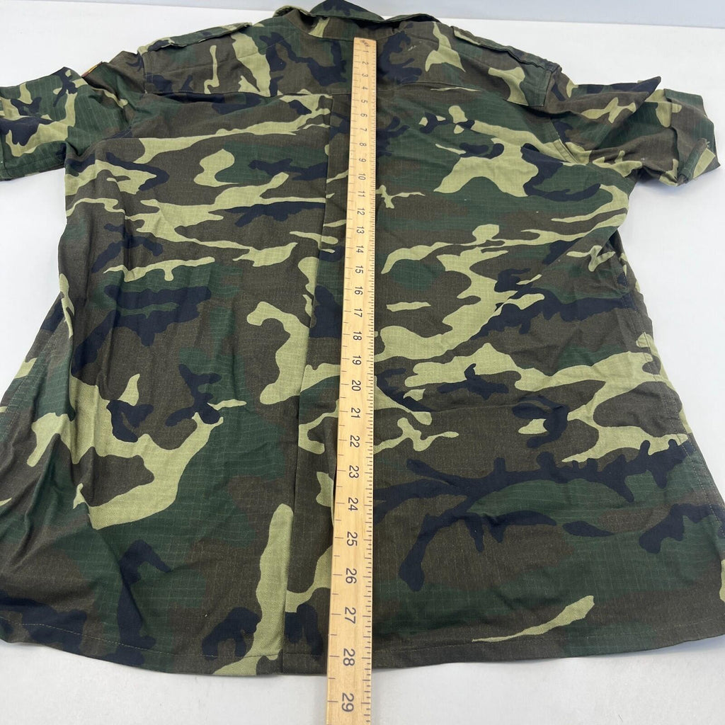 Genuine Spanish Army Combat Shirt Short Sleeve Woodland Camo Ripstop size L