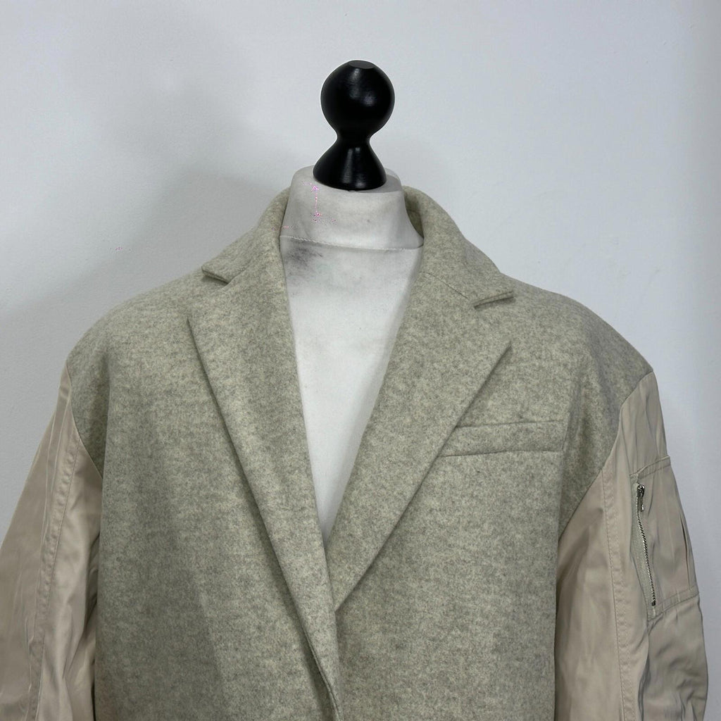 Nasty Gal Oversized Coat Jacket in Cream UK size 10 - Quilt Lined & Super Soft