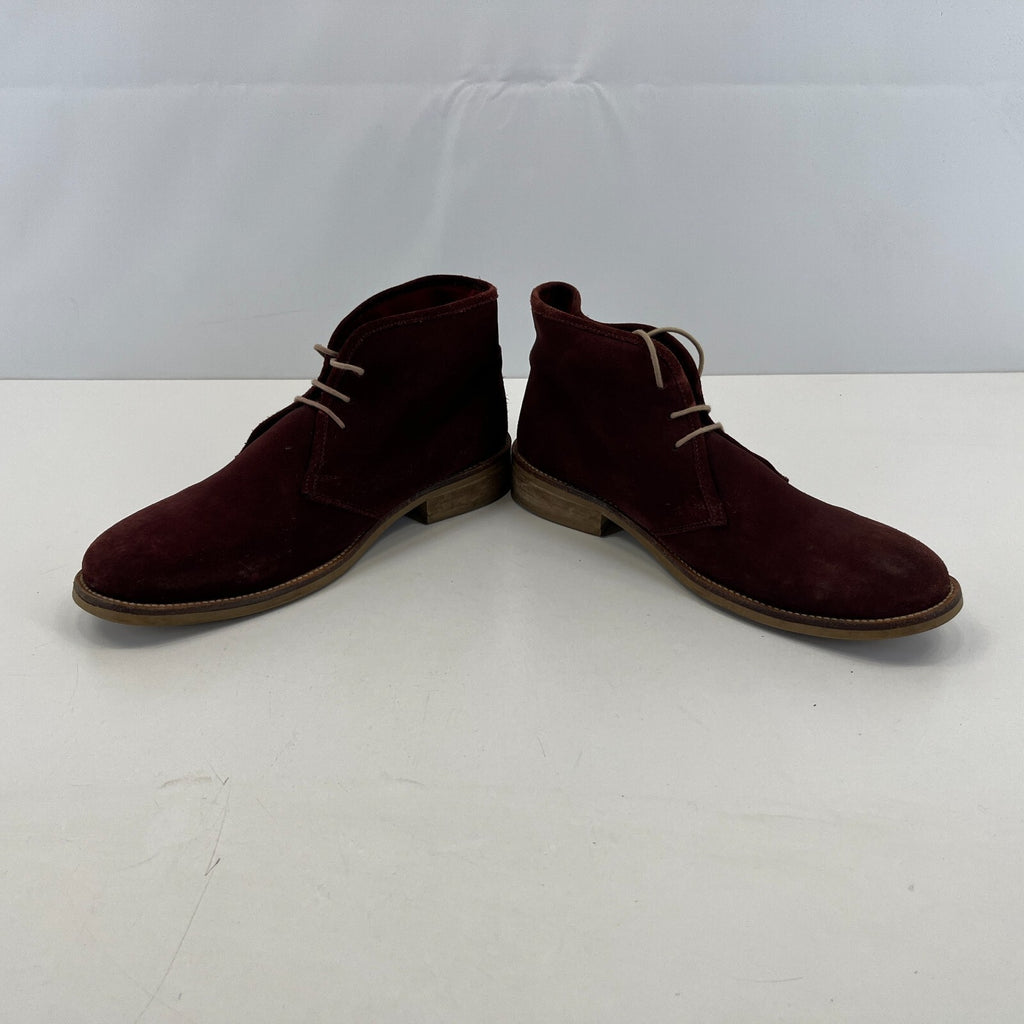 Samuel Windsor Burgundy Suede  Ankle Boots UK 9 Handmade Red Maroon Chelsea