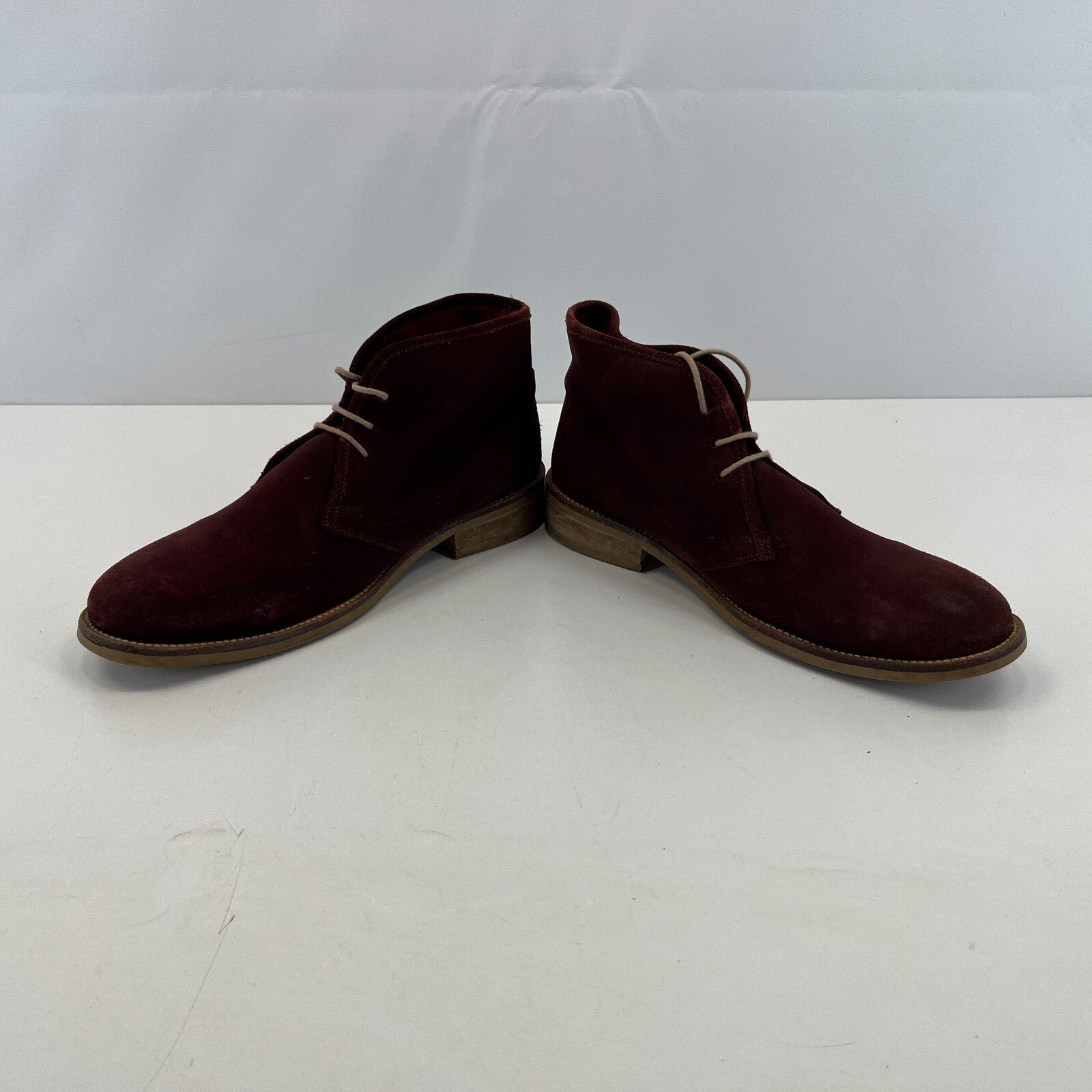Samuel Windsor Burgundy Suede  Ankle Boots UK 9 Handmade Red Maroon Chelsea