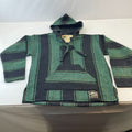 No Bad Days Mexican Baja Hoodie Pullover Hippie Festival Green Stripe Small