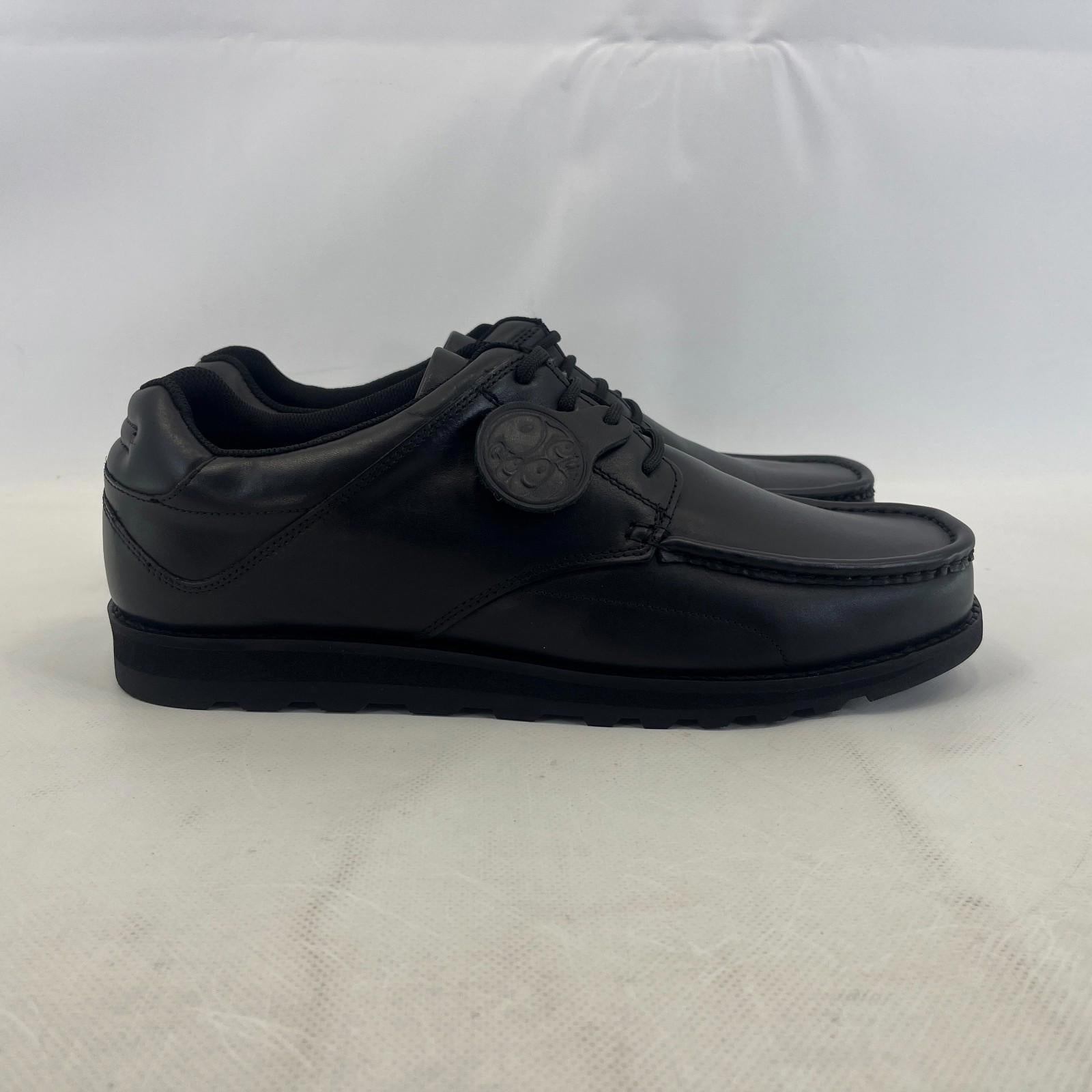 Pretty Green Harrow Lace Up Shoes Moccasin Loafers Men's Black Leather size 10