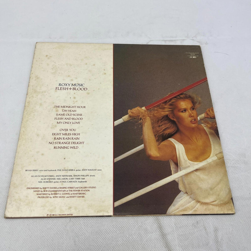 Roxy Music Brian Ferry Flesh + Blood 12" Vinyl LP Album 1980 EX/G