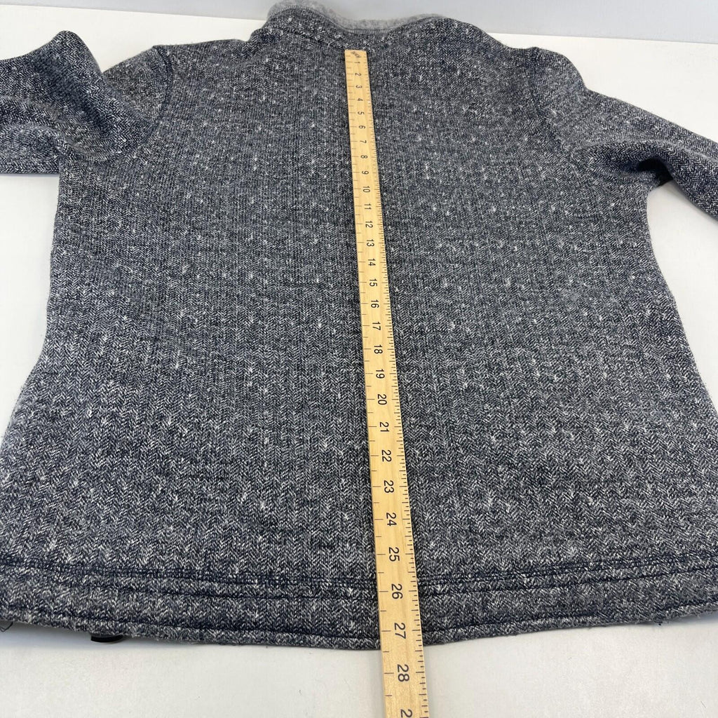 Weird Fish Men's Fleece Pullover size Large Grey 1/4 Zip Herringbone